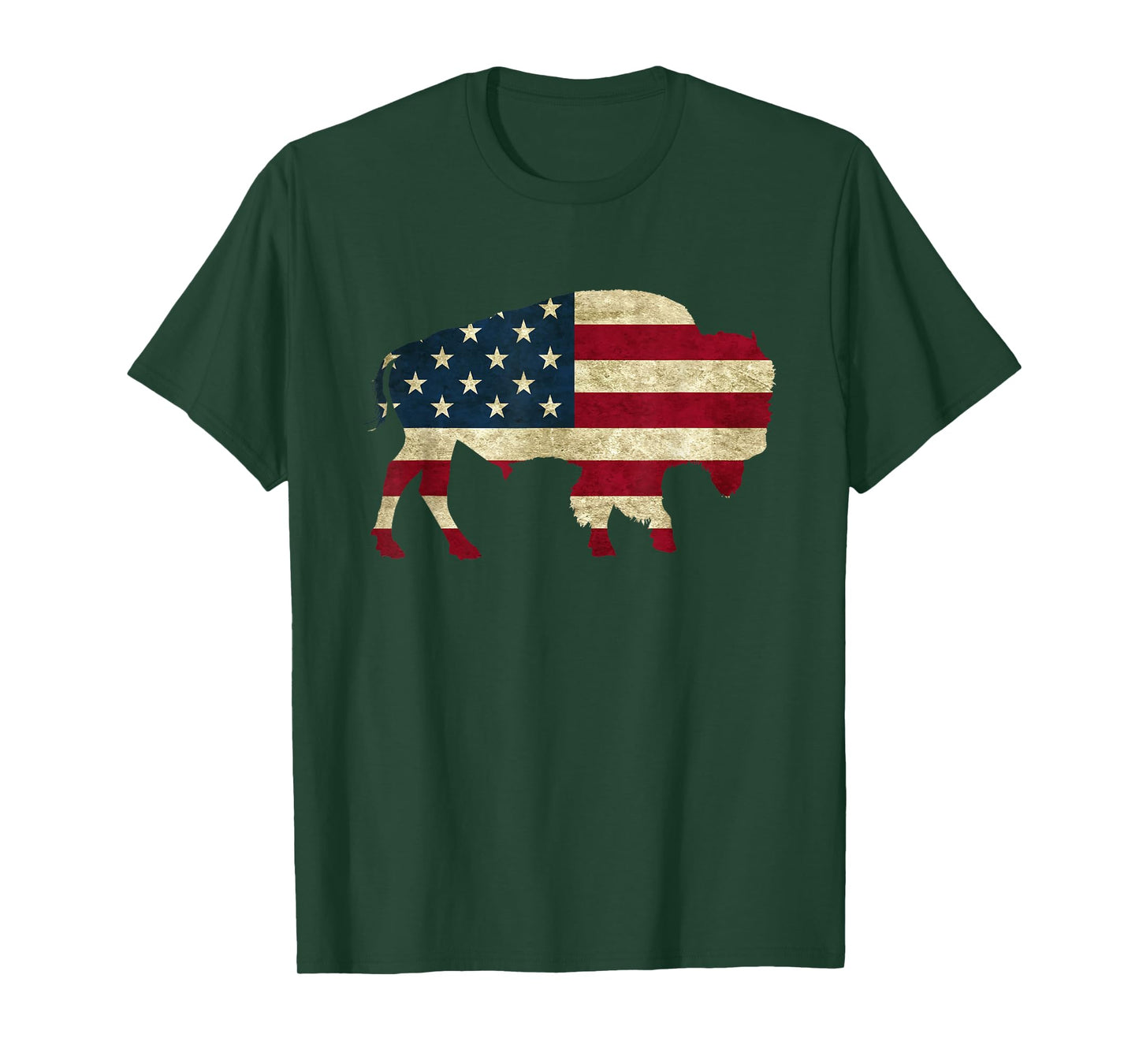Vintage Buffalo American flag tshirt Bison Patriotic gift T-Shirt
