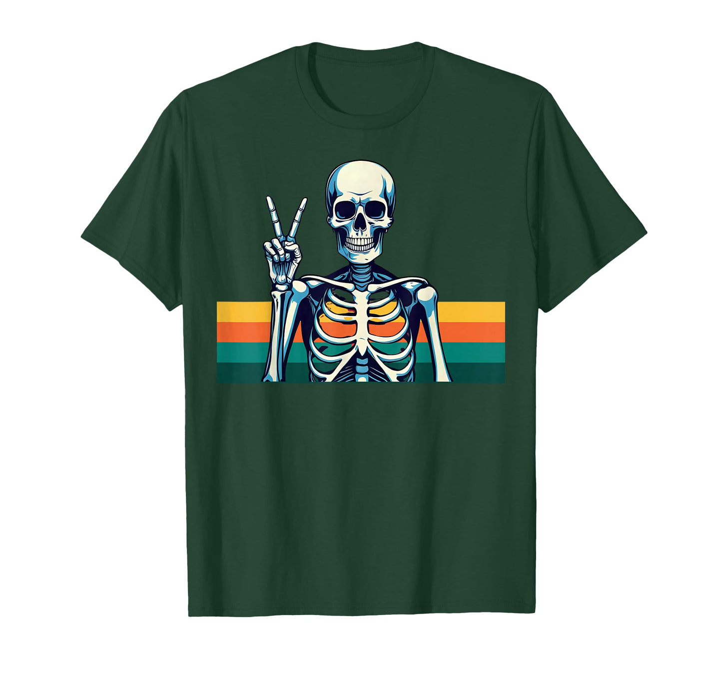 Skeleton Hand Peace Sign, Halloween Skeleton Peace Hands T-Shirt
