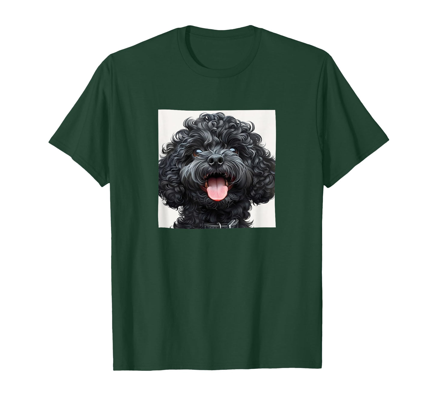 Black Poodle Puppy Laughing Graphic T-Shirt