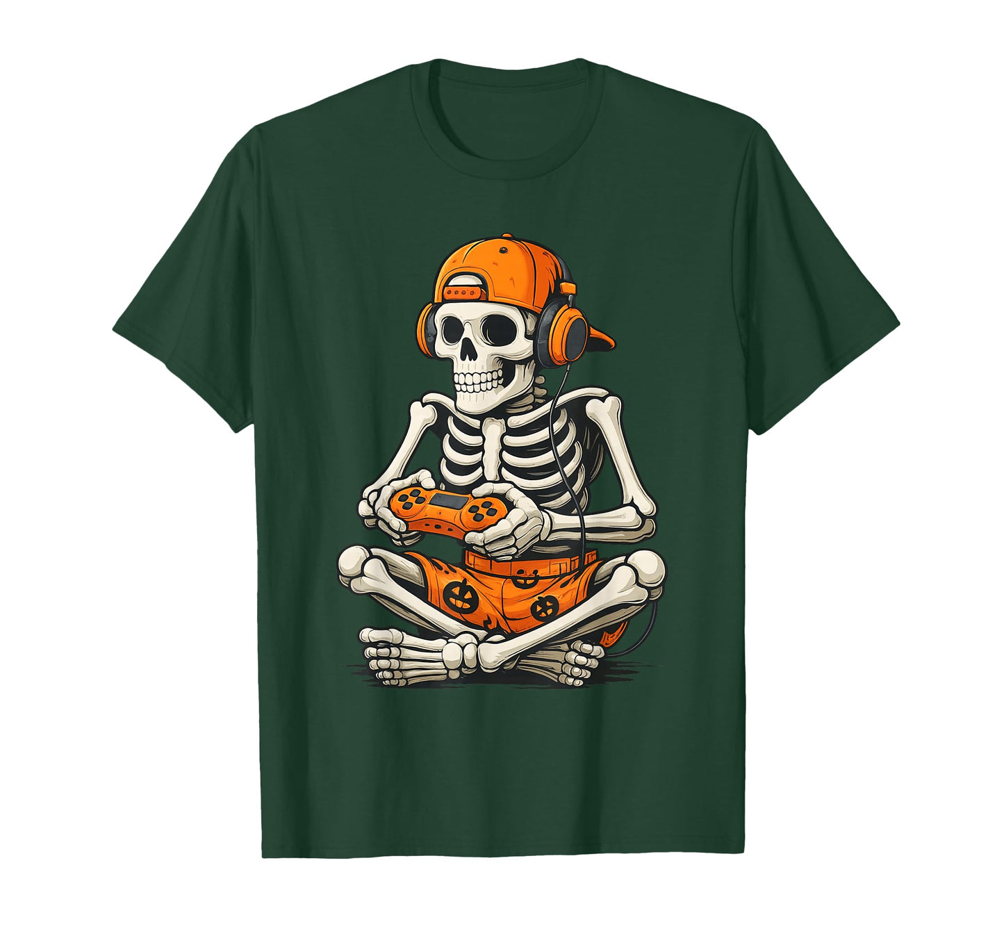 Boys Playing Video Games Halloween Skeleton Gamer Costume T-Shirt