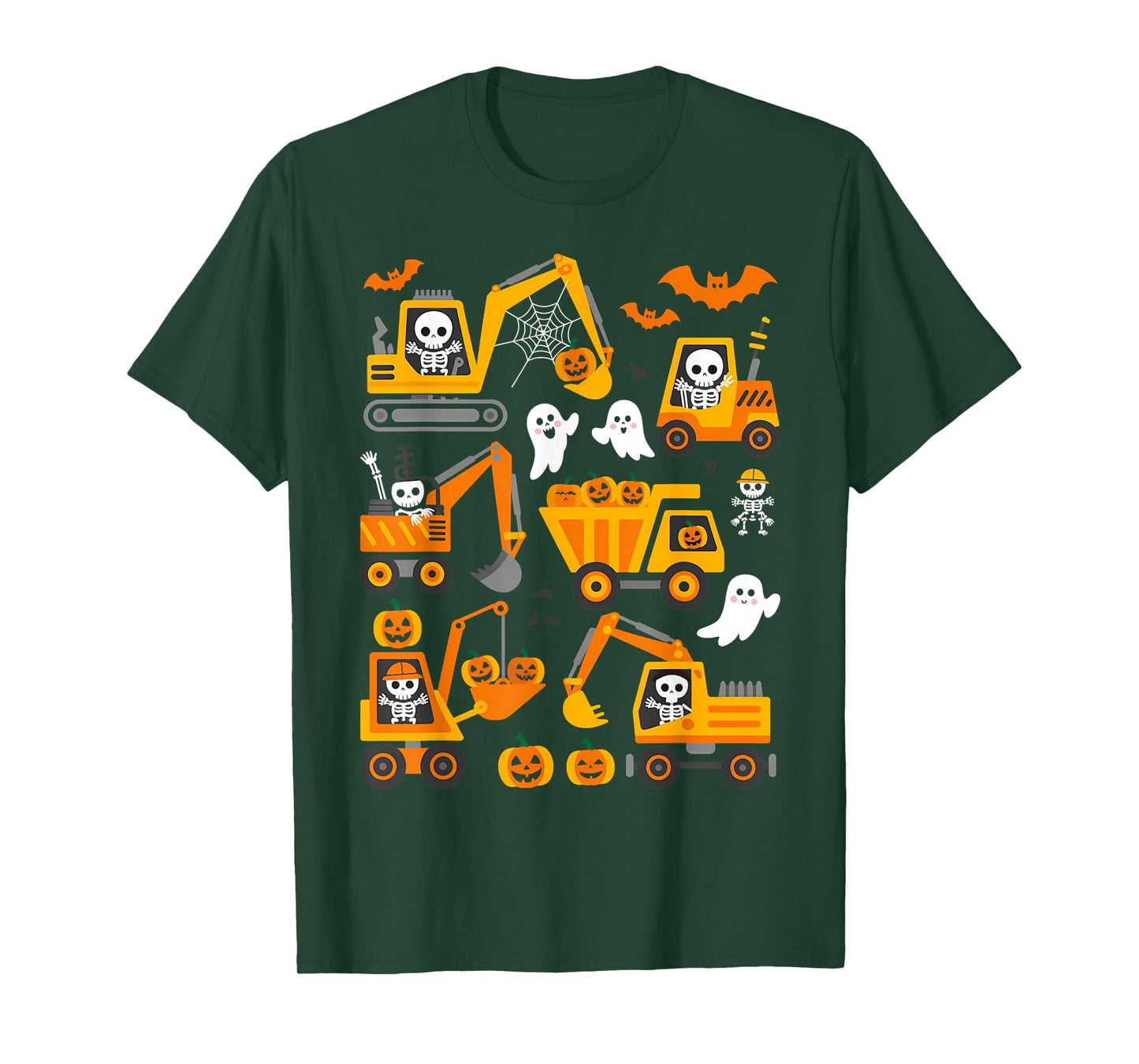 Spooky Construction Trucks Halloween Costume Toddler Boys T-Shirt
