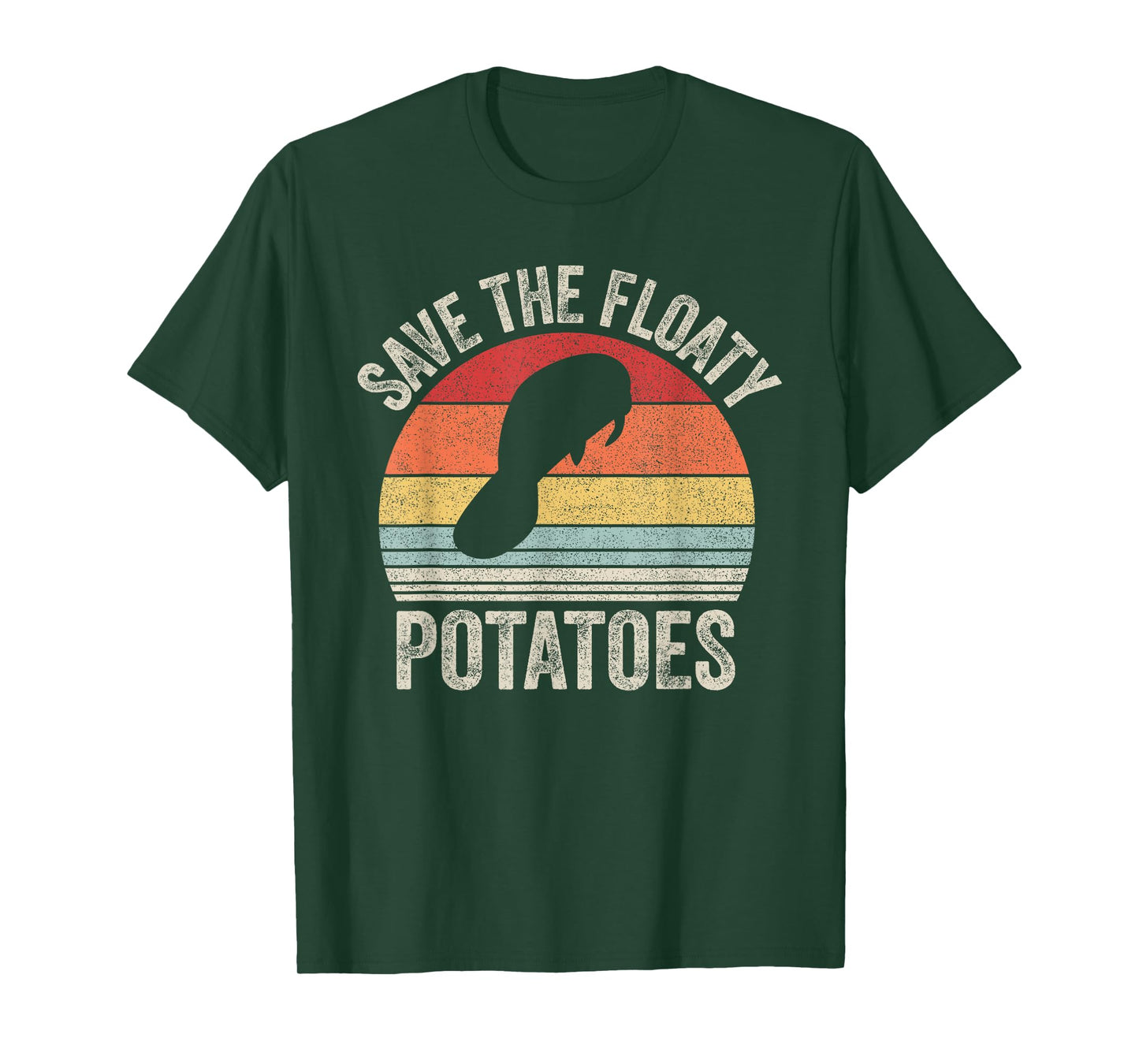 Vintage Retro Save The Floaty Potatoes Manatees T-Shirt