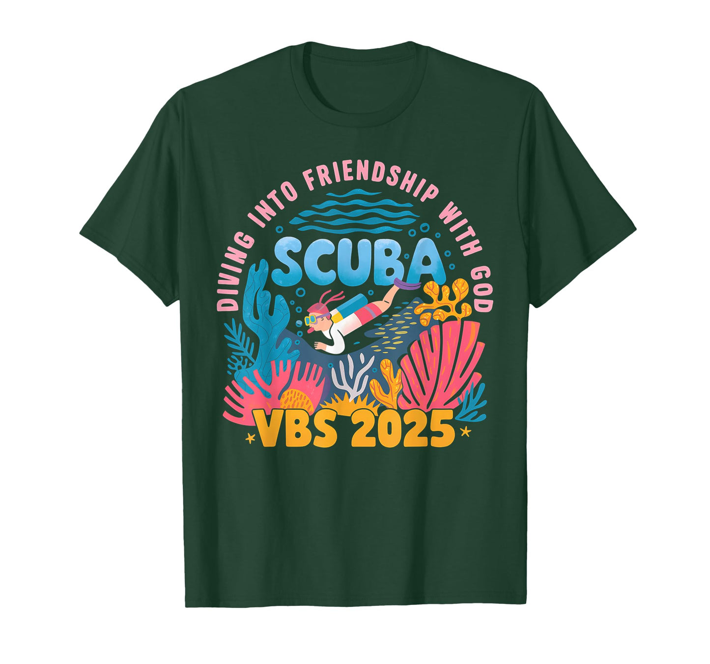 Diving Into Friendship With God Beach Scuba VBS 2025 T-Shirt