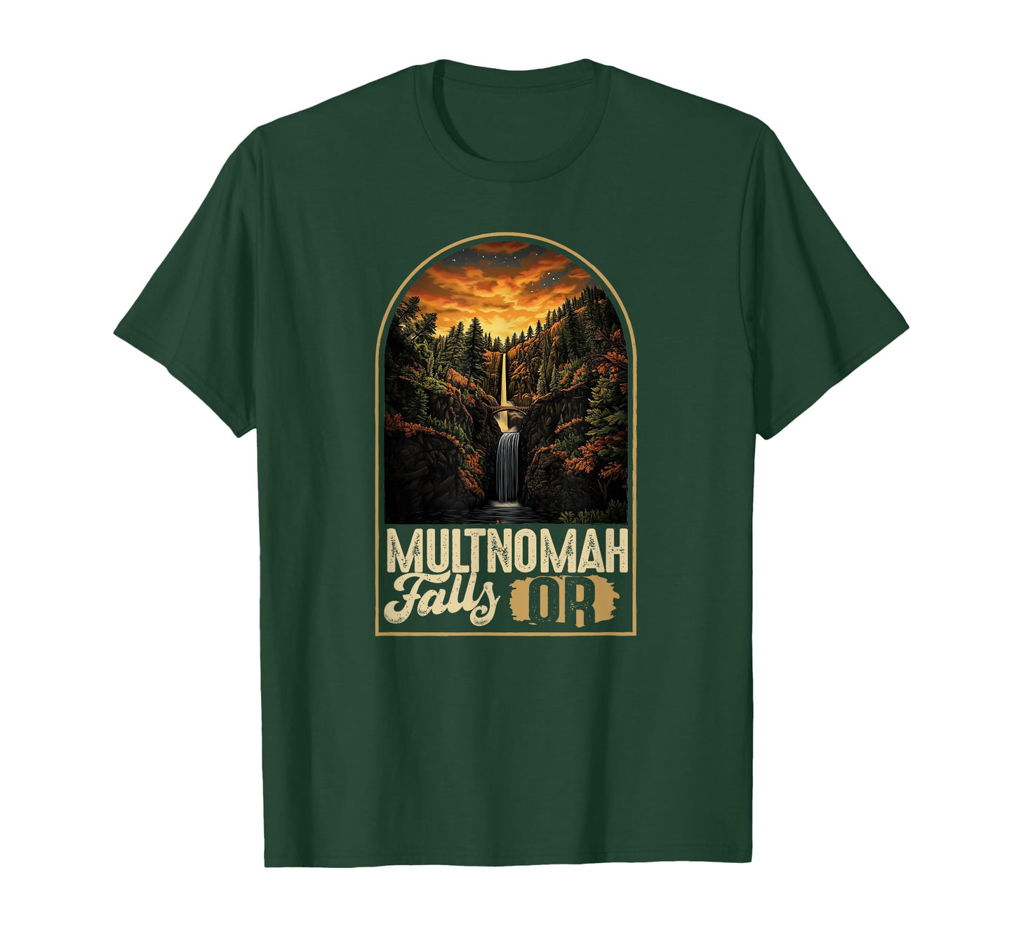 Classic Sunset Multnomah Falls Oregon T-Shirt