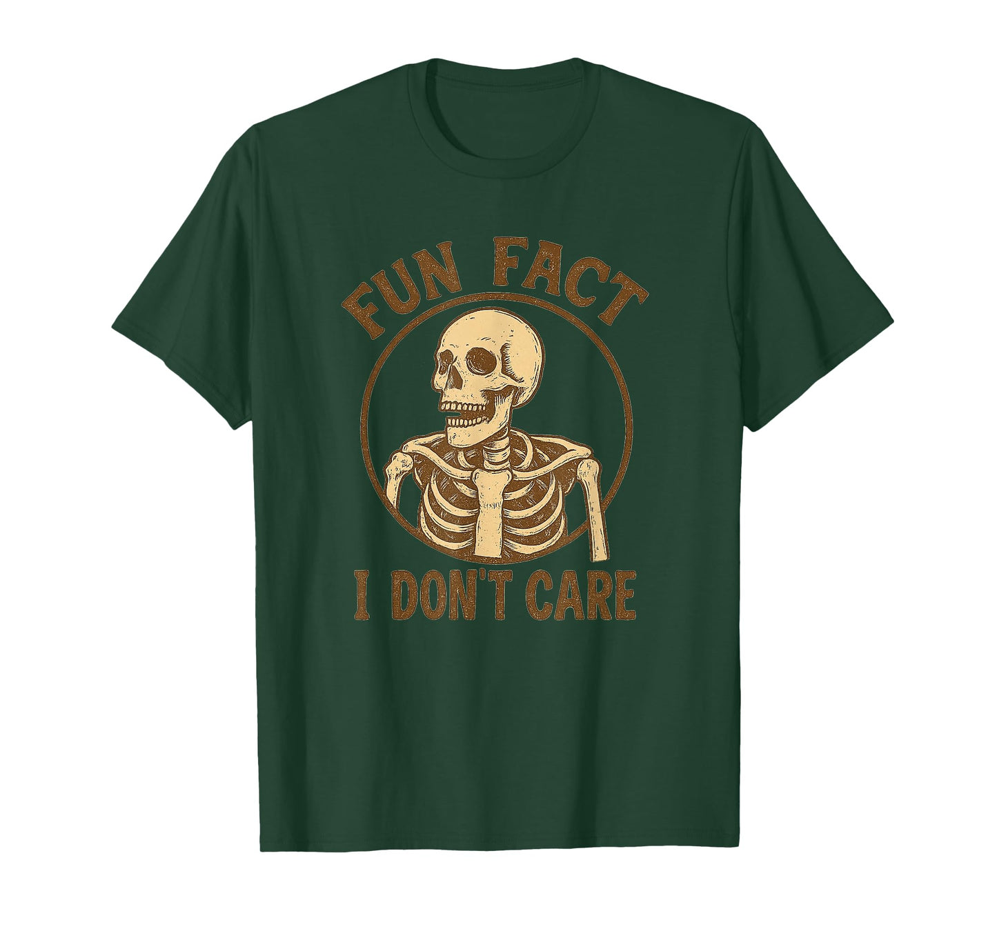 Fun Fact I Don’t Care Skull Funny Sarcastic Quote T-Shirt