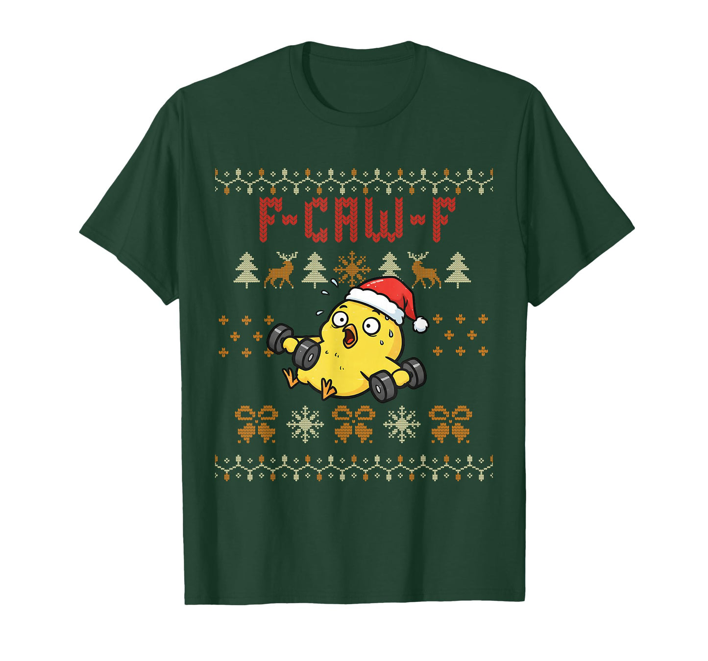 F-Caw-F Chicken Christmas Exercise Fitness Chicken Gym T-Shirt