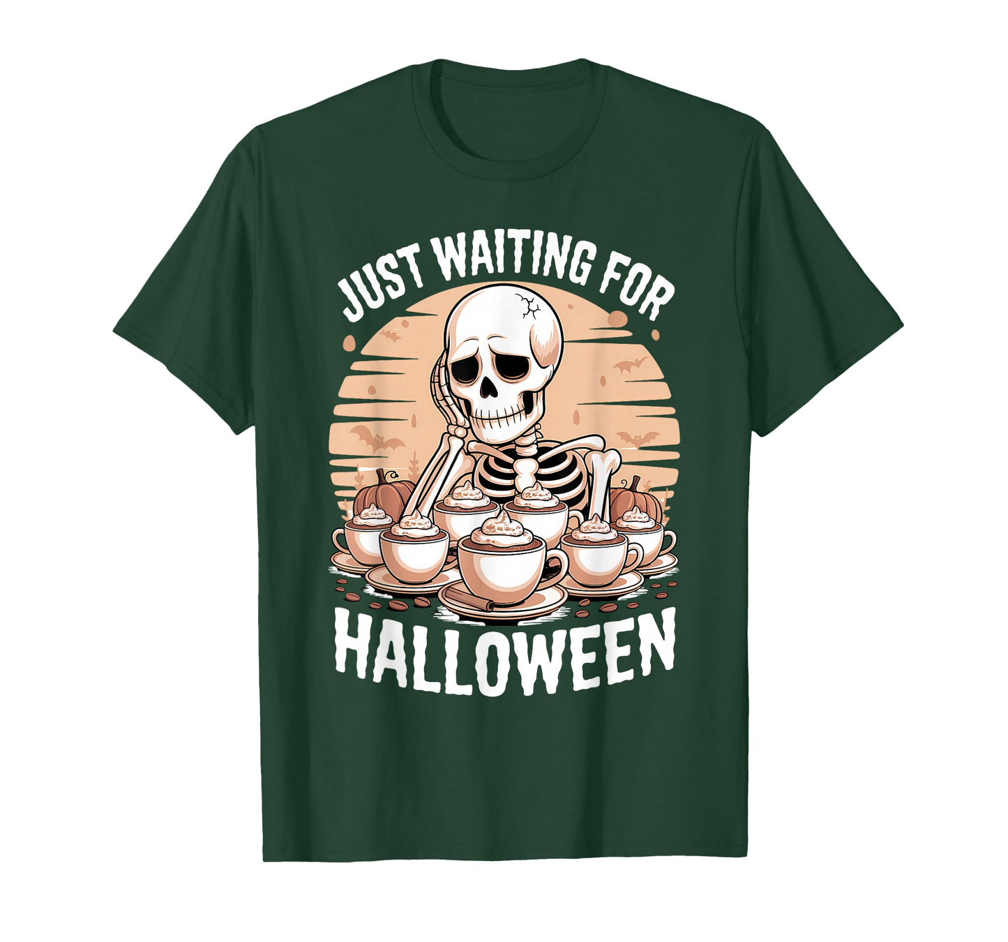 Just Waiting for Halloween Skeleton T-Shirt