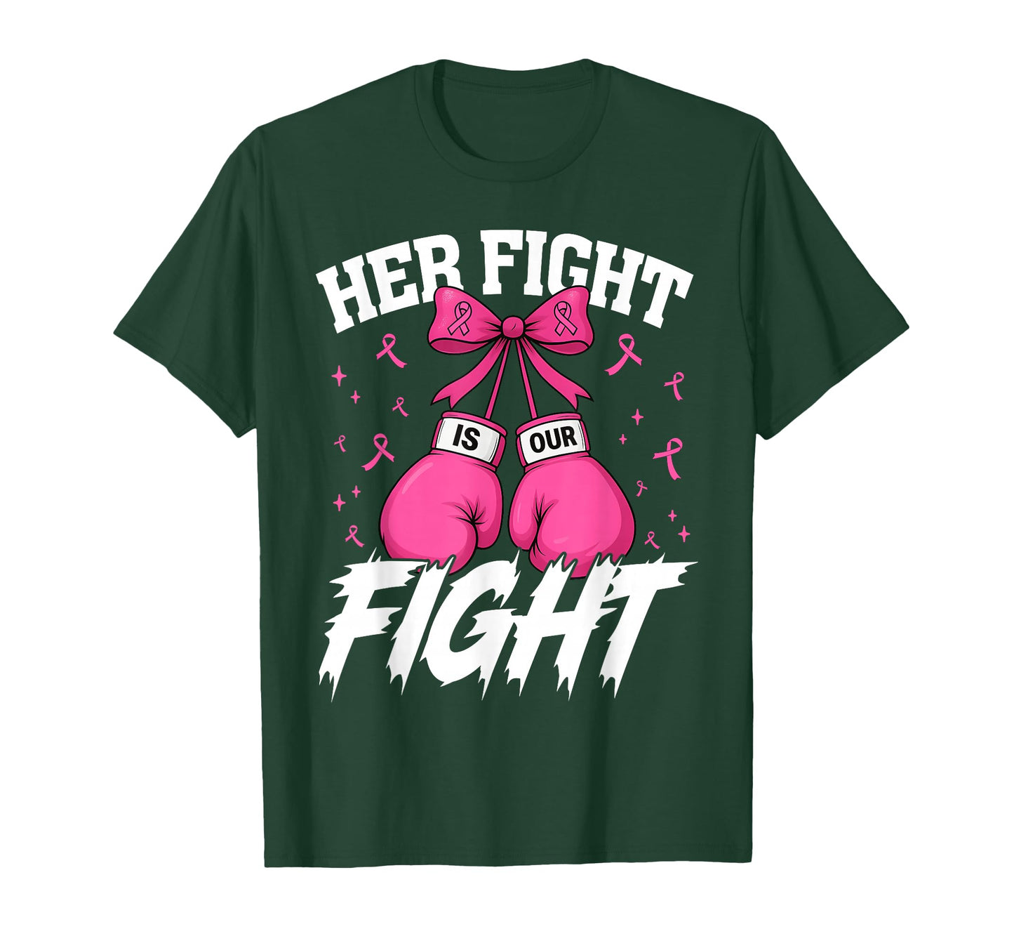 Her Fight Is Our Fight Breast Cancer Awareness Women Girls T-Shirt