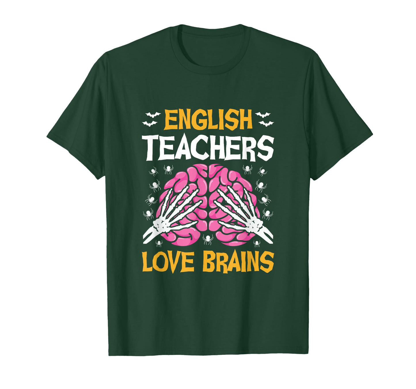 English Teacher Love Brains Funny Halloween School T-Shirt
