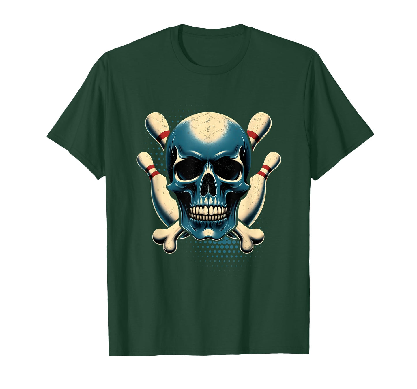 Bowling Skull Pins Skeleton Bowler Strike Sports Lifestyle T-Shirt