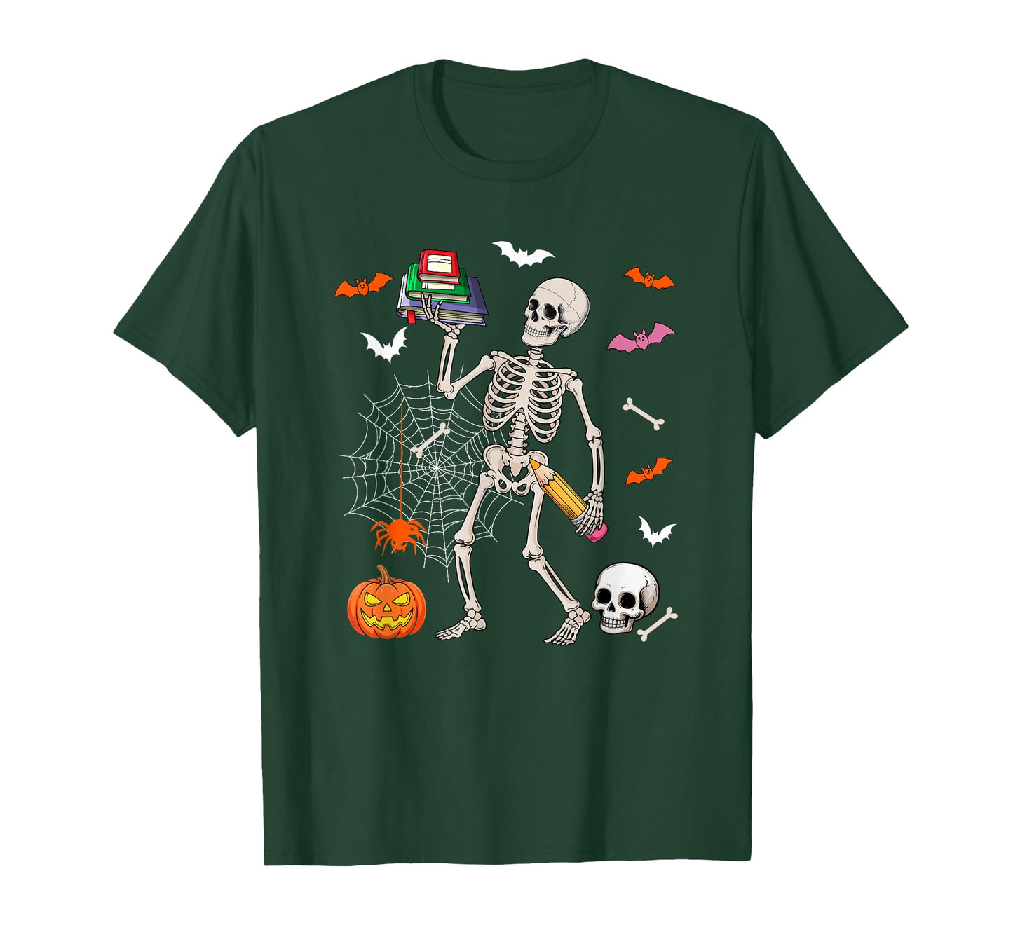 School Secretary Job Horror Skeleton Halloween Costume Team T-Shirt