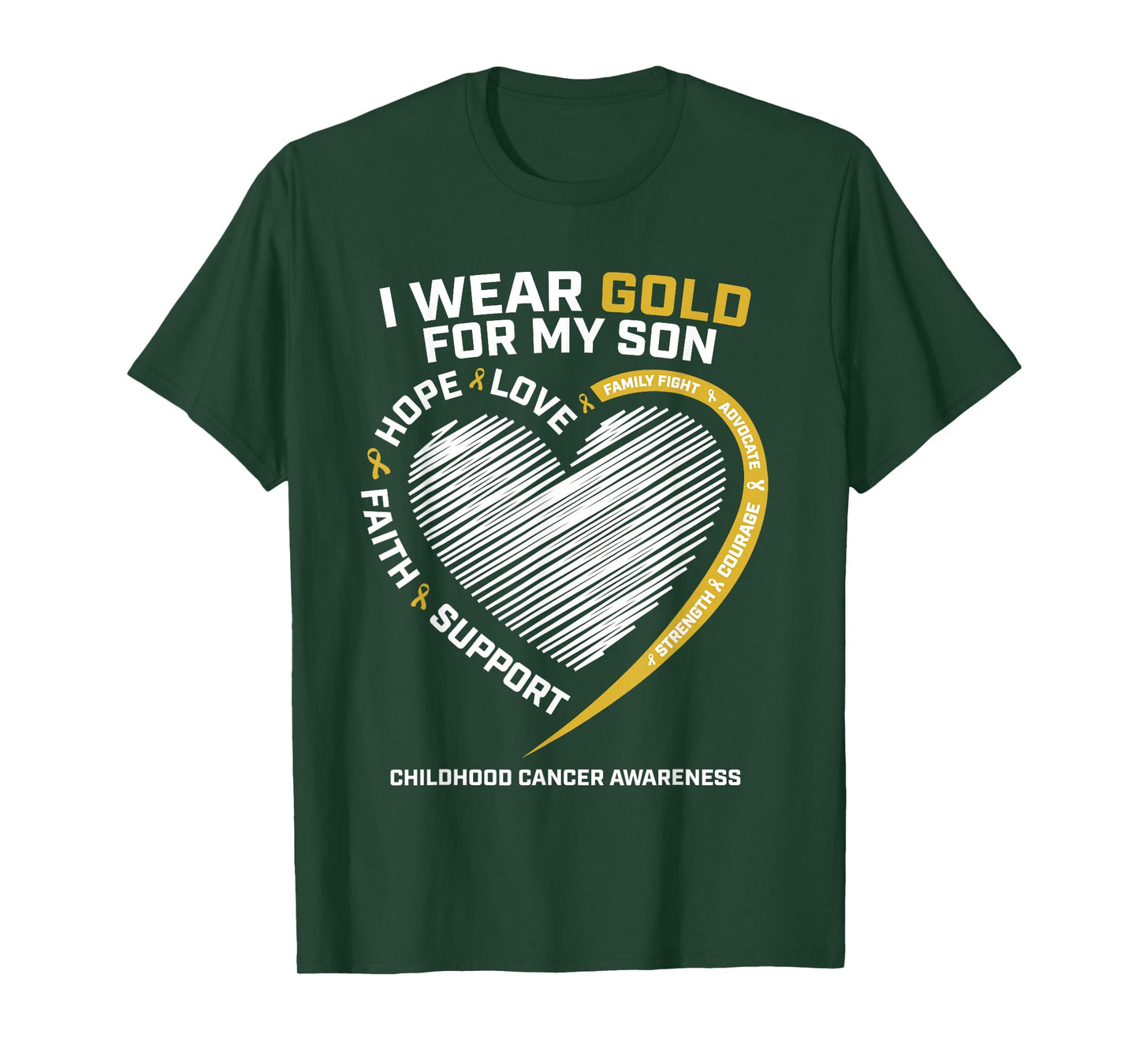Mom Dad I Wear Gold For My Son Childhood Cancer Awareness T-Shirt