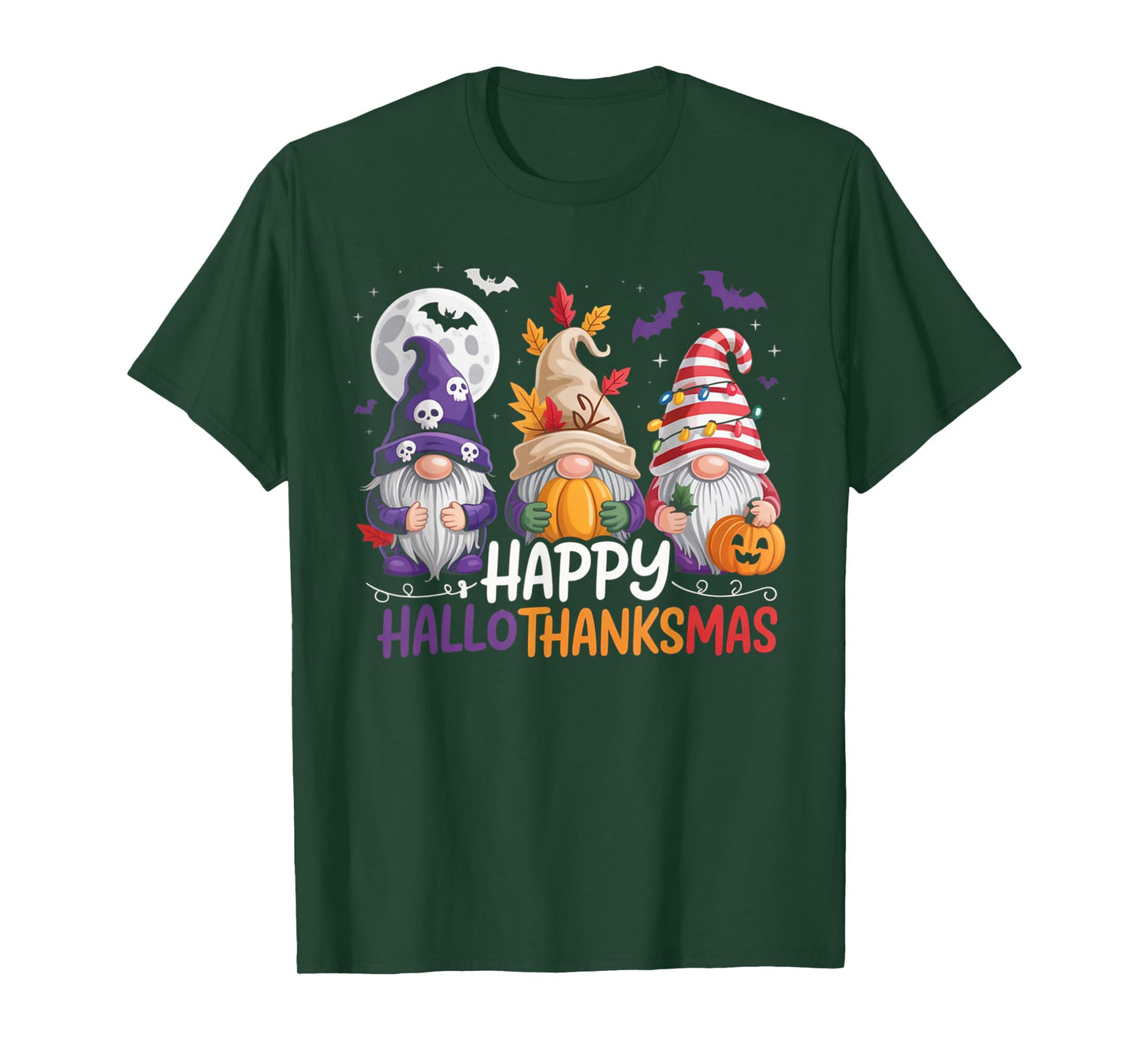 HalloThanksMas Gnomes Halloween Thanksgiving T-Shirt