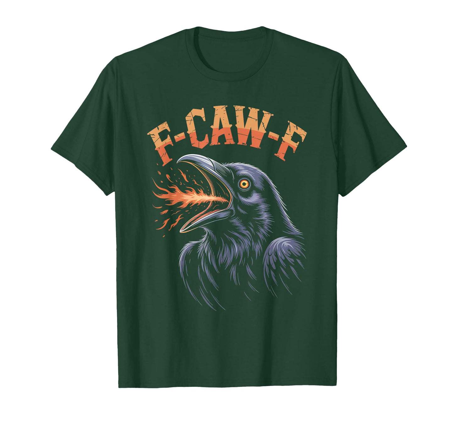 Funny F-Caw-F Crow Gothic Moon Humor Halloween T-Shirt