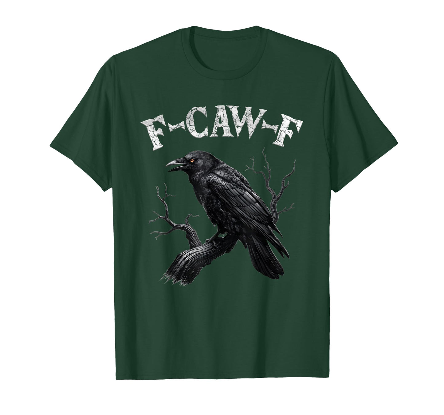 Black Crow, F-Caw-F Funny Black Bird Moon Gothic Adult Humor T-Shirt
