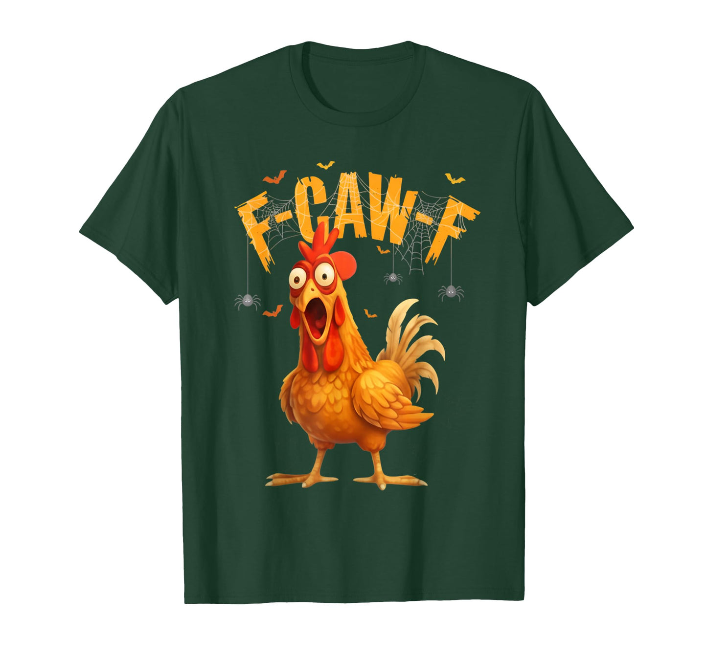 Scared Chicken F-Caw-F Halloween Tee T-Shirt