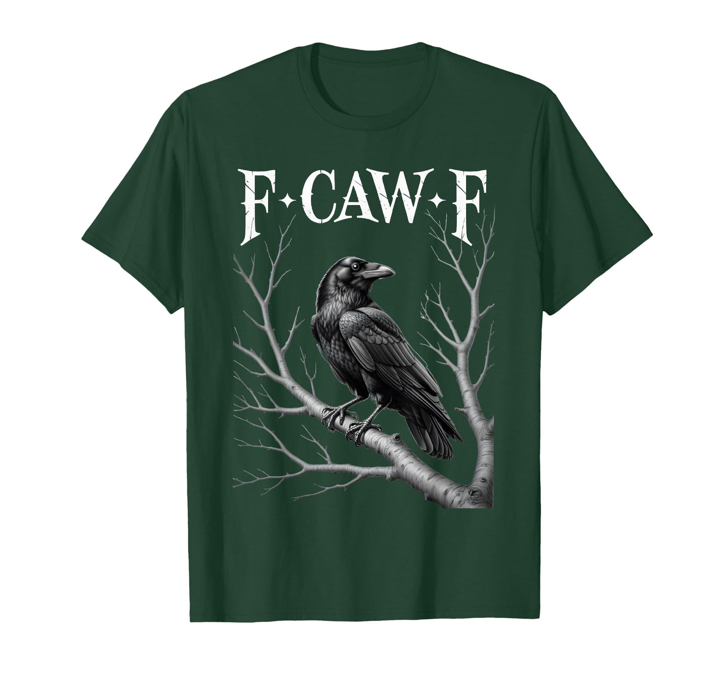 F-Caw-F Funny Black Crow Bird Moon Gothic Adult Humor T-Shirt