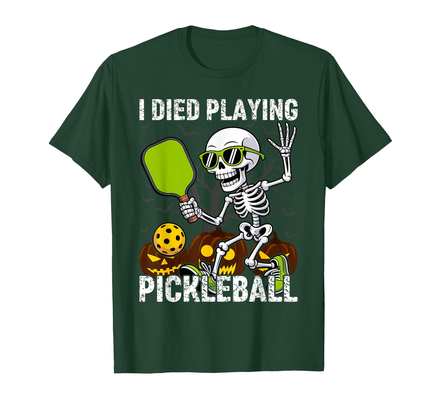 Pickle Ball Skeleton Halloween I Died Playing Pickleball T-Shirt