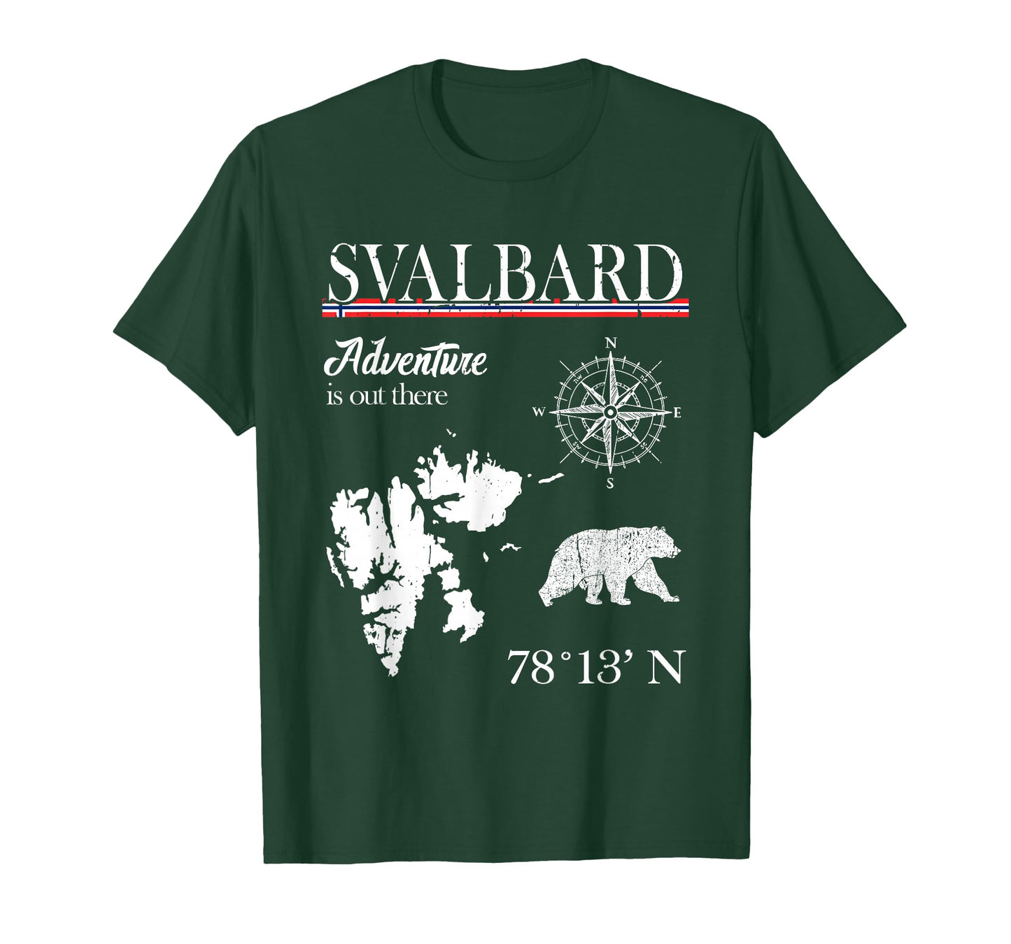 Svalbard - Adventure Is Out There - Norway Norwegian Flag T-Shirt