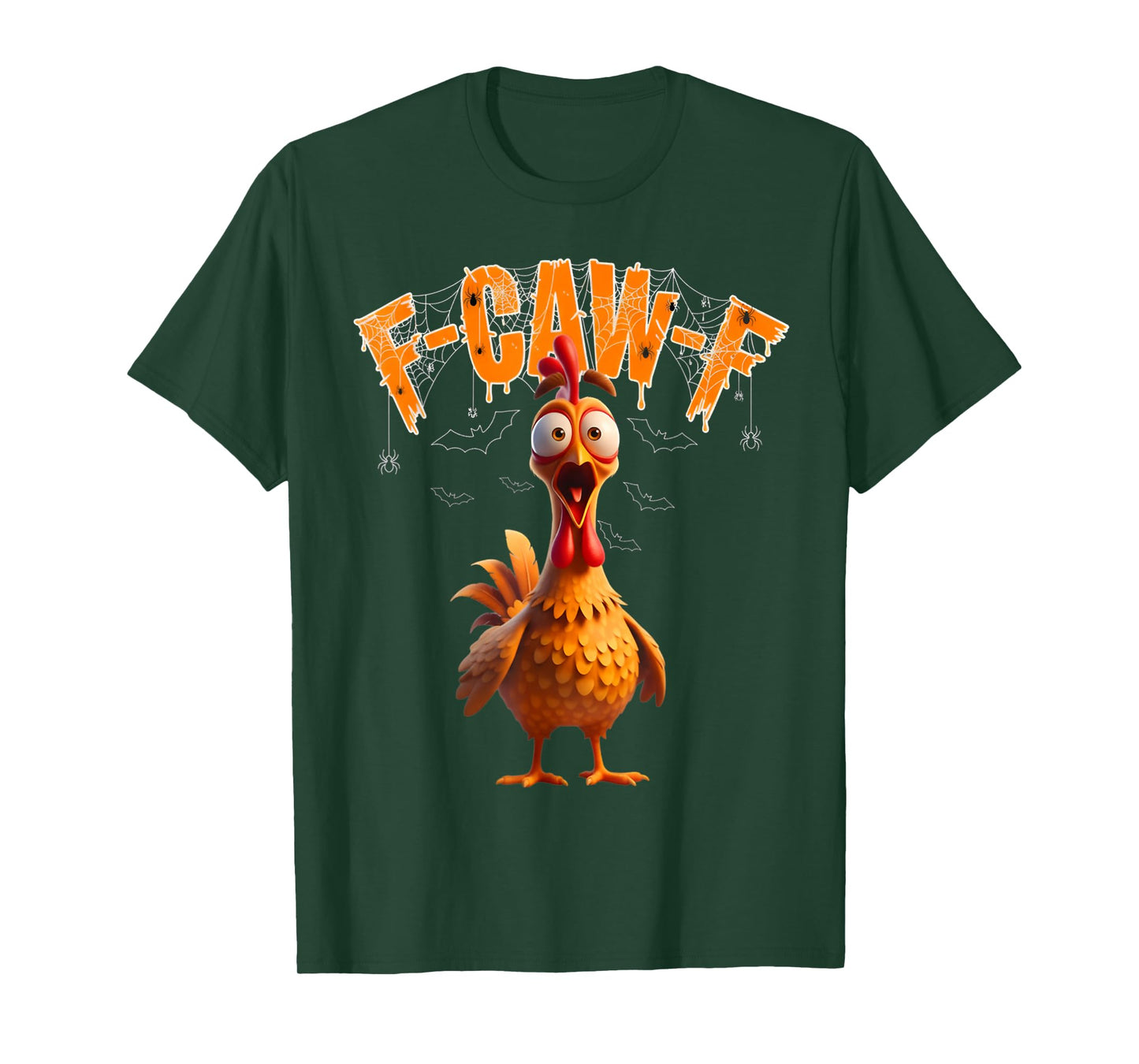 Scared Rooster F-Caw-F Halloween Tee T-Shirt