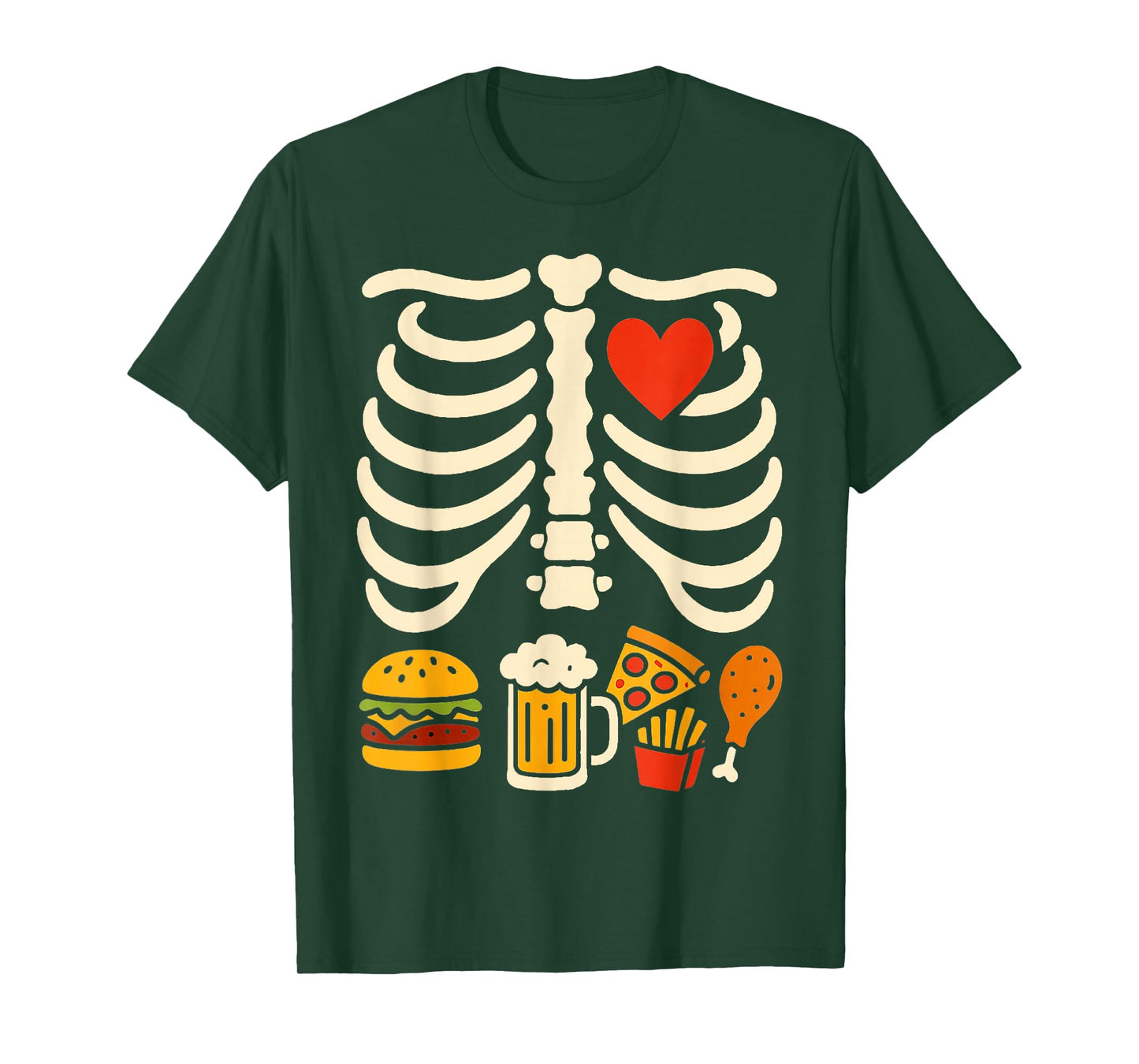 Beer Belly & Baby Skeleton Pregnancy Couples Halloween Dad T-Shirt