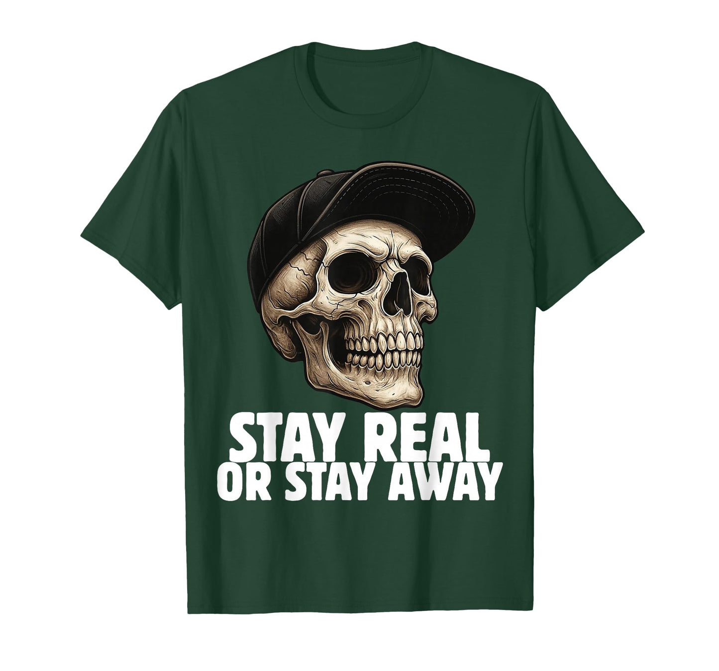 Skull in Cap Street Style Urban Art Skeleton T-Shirt