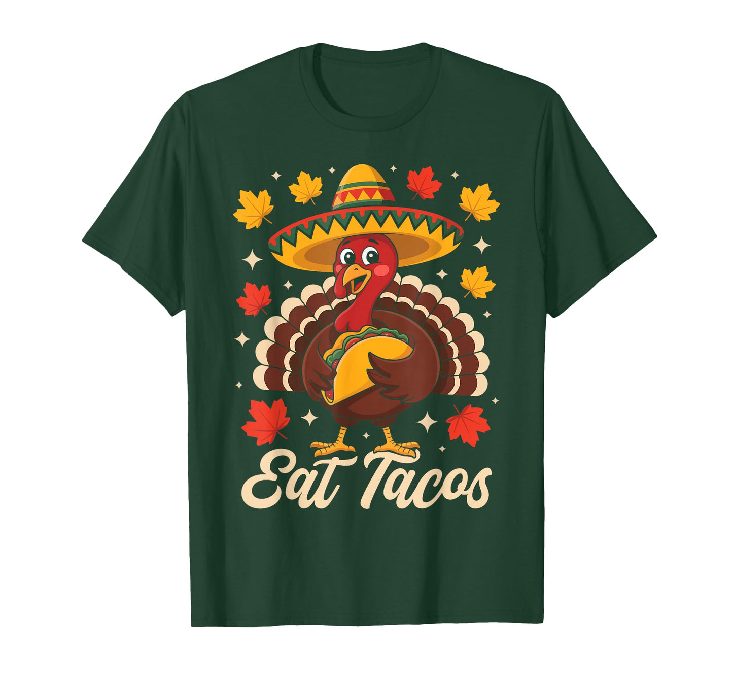 Funny Thanksgiving Turkey Eat Tacos Mexican Boys Kids T-Shirt