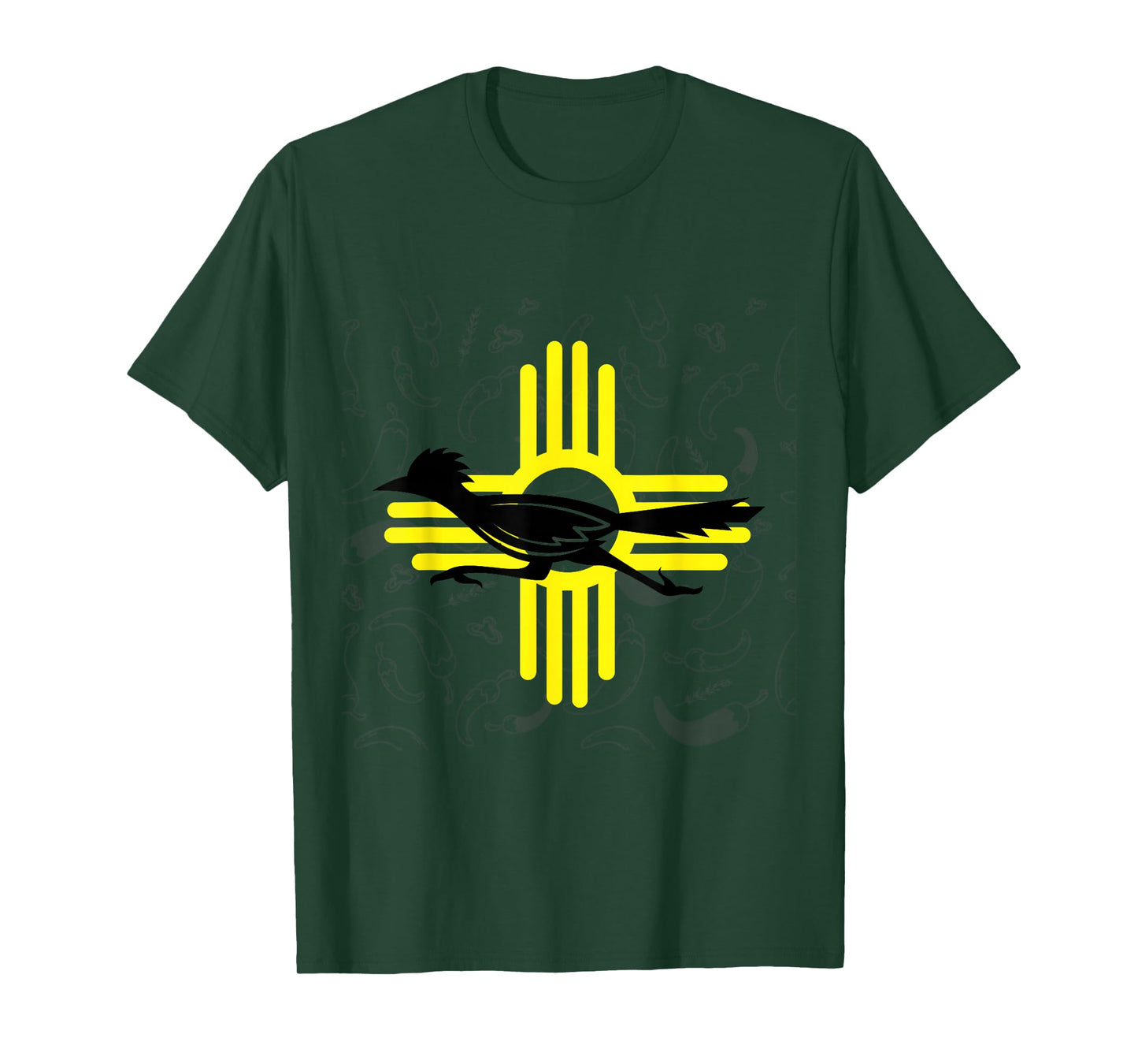 Southwestern New Mexico Spirit Road Runner Zia Chile Pepper T-Shirt