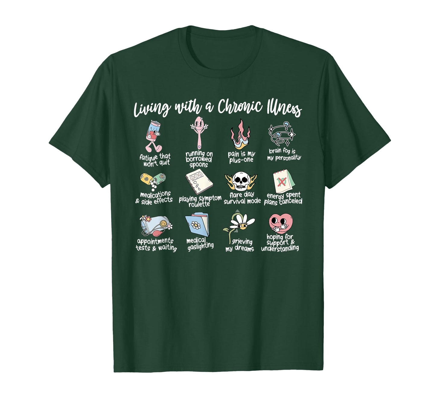 Living With A Chronic Illness Invisible Illness Spoonie T-Shirt