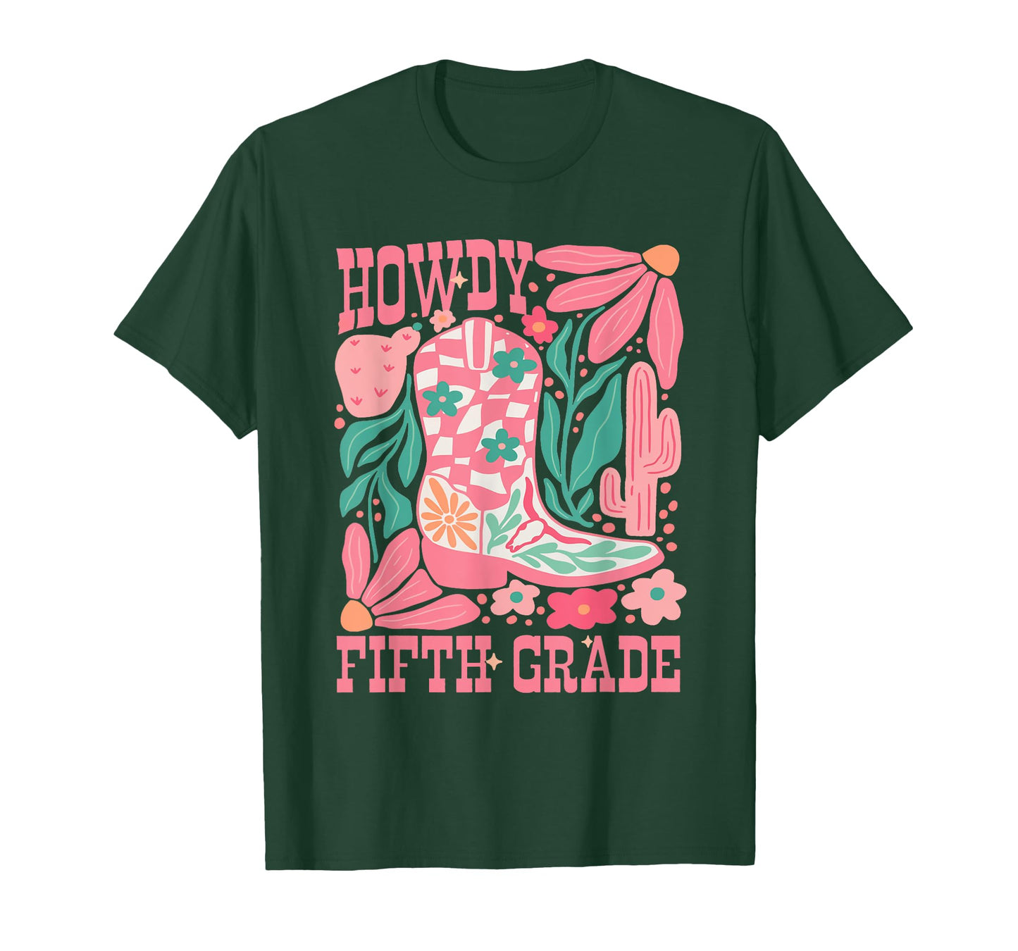 Howdy Fifth Grade Western 5th Grade Teacher Cowboy Cowgirl T-Shirt