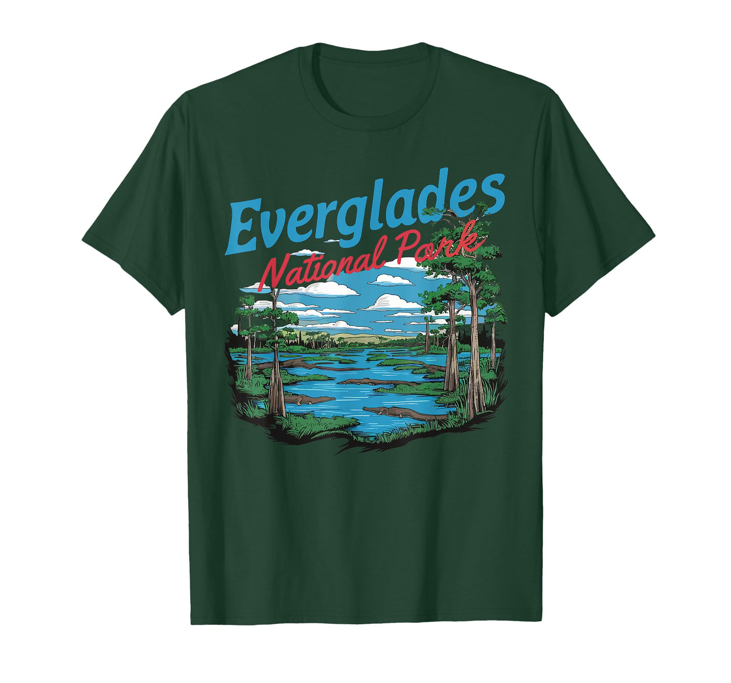 Everglades National Park Illustration Hiking Retro Florida T-Shirt