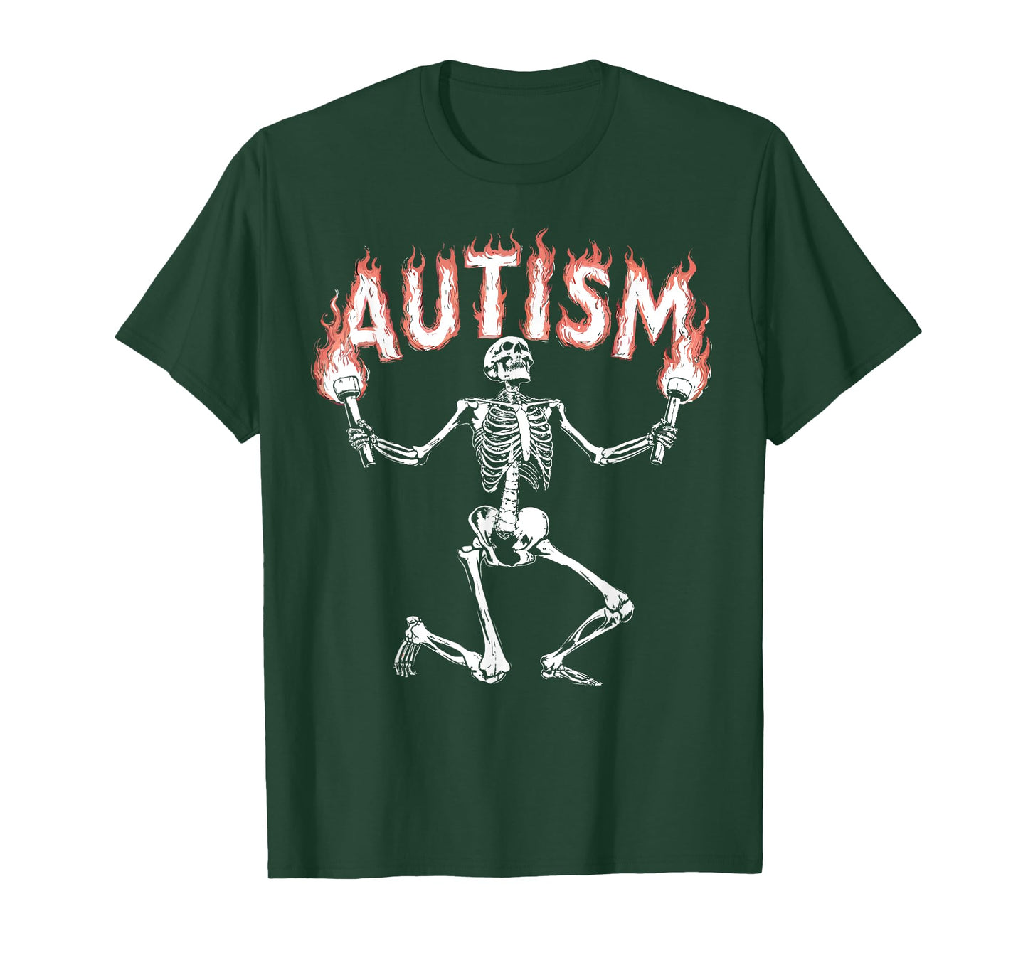 Autism Skeleton Meme Funny Fire Skeleton T-Shirt