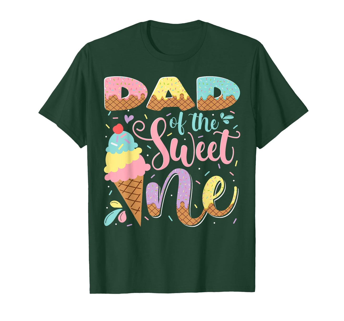 Dad Of The Sweet One Ice Cream 1St Birthday Party T-Shirt