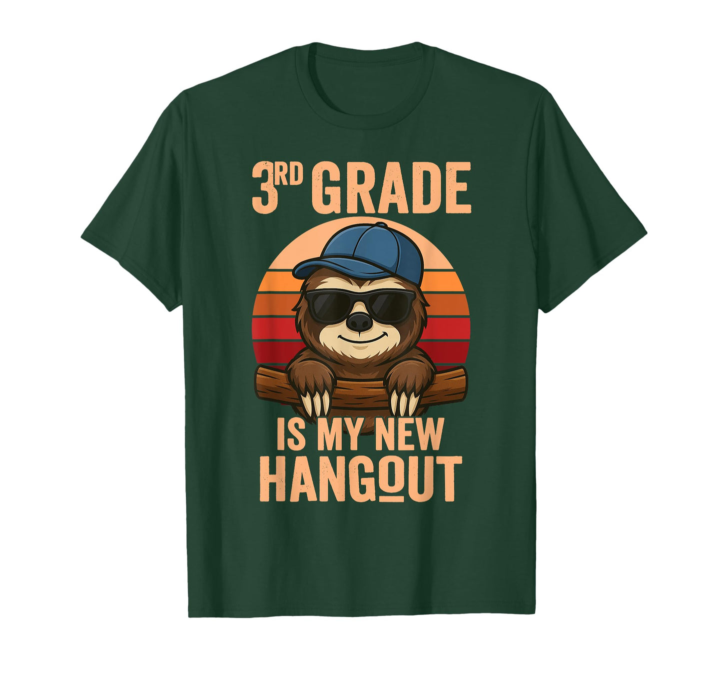 3rd Grade Is My New Hangout Sloth Third Grader T-Shirt