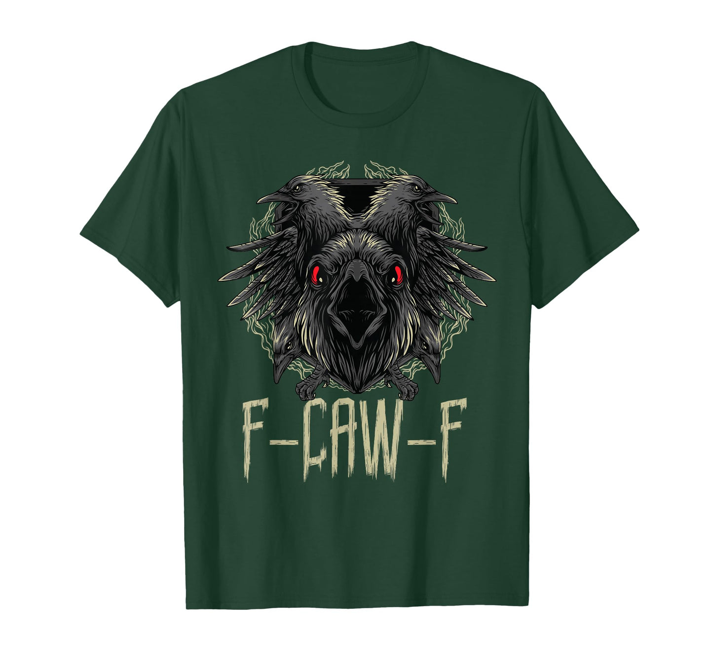 Black Crow, F-Caw-F Funny Black Bird FCAWF Adult Humor T-Shirt