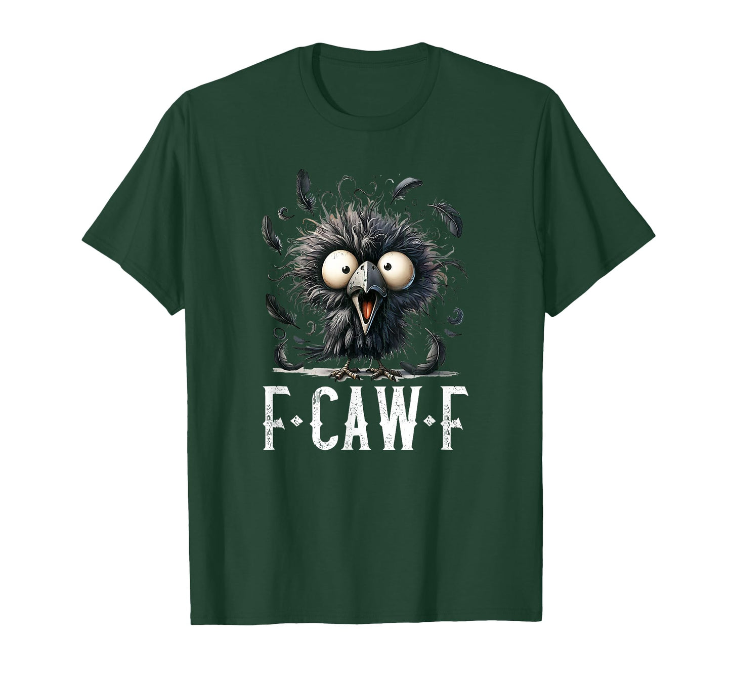 Black Crow F-Caw-F, Funny Bird, Funny Raven T-Shirt
