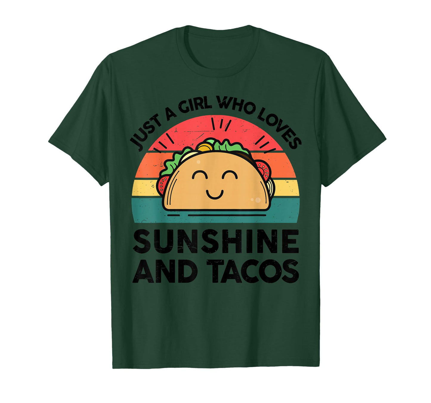 Girl Love Sunshine Taco Cinco Mayo Funny Mexican Graphic Tee T-Shirt