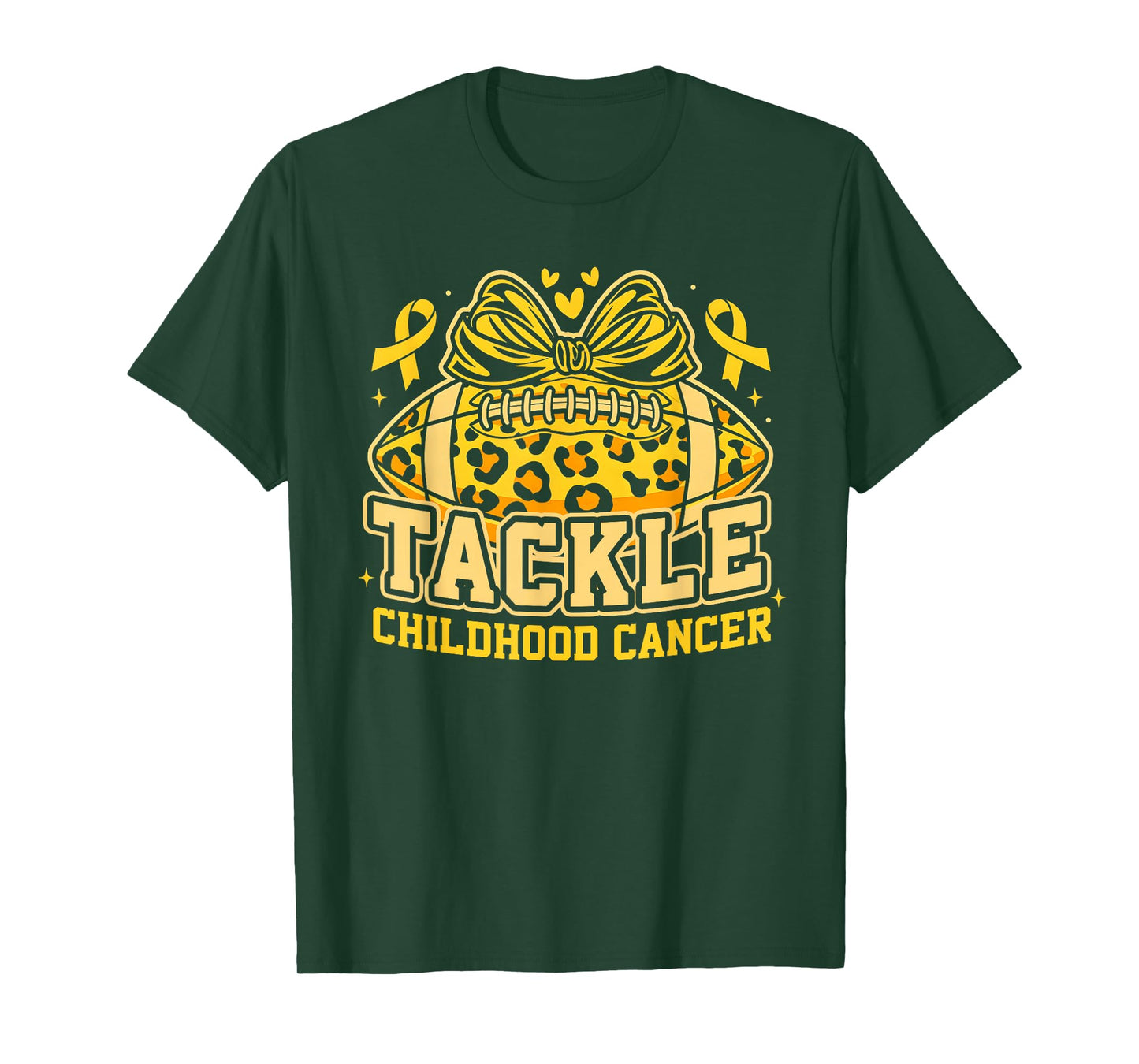 Tackle Childhood Cancer Football Childhood Cancer Awareness T-Shirt