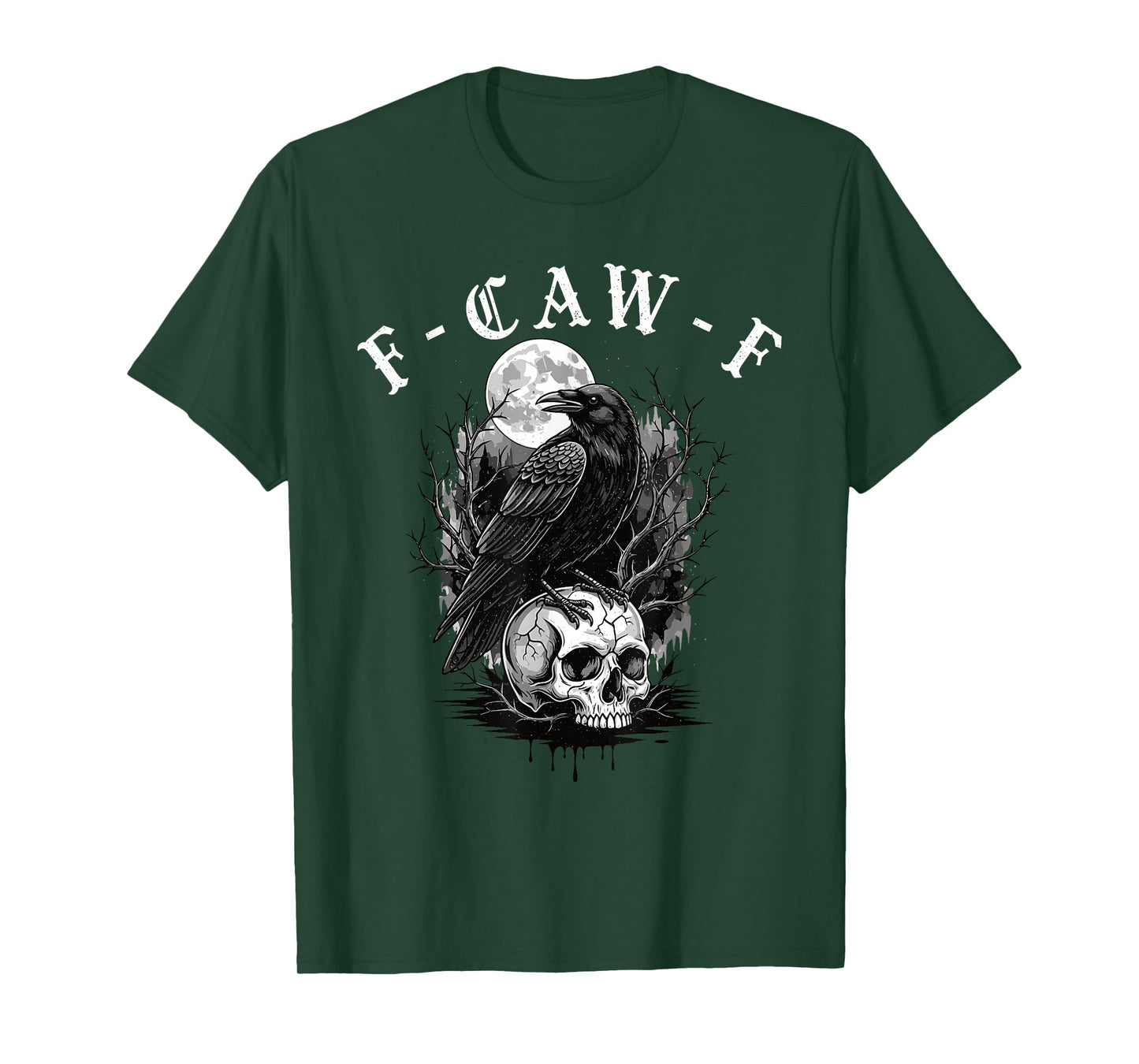 Black Crow F-Caw-F Funny Black Bird Gothic Adult Humor T-Shirt