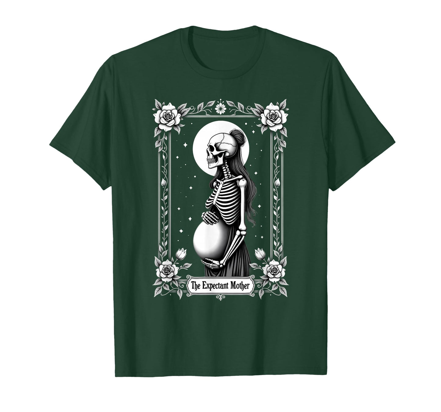 Gothic Tarot Card Mom Skeleton Expectant Mother T-Shirt