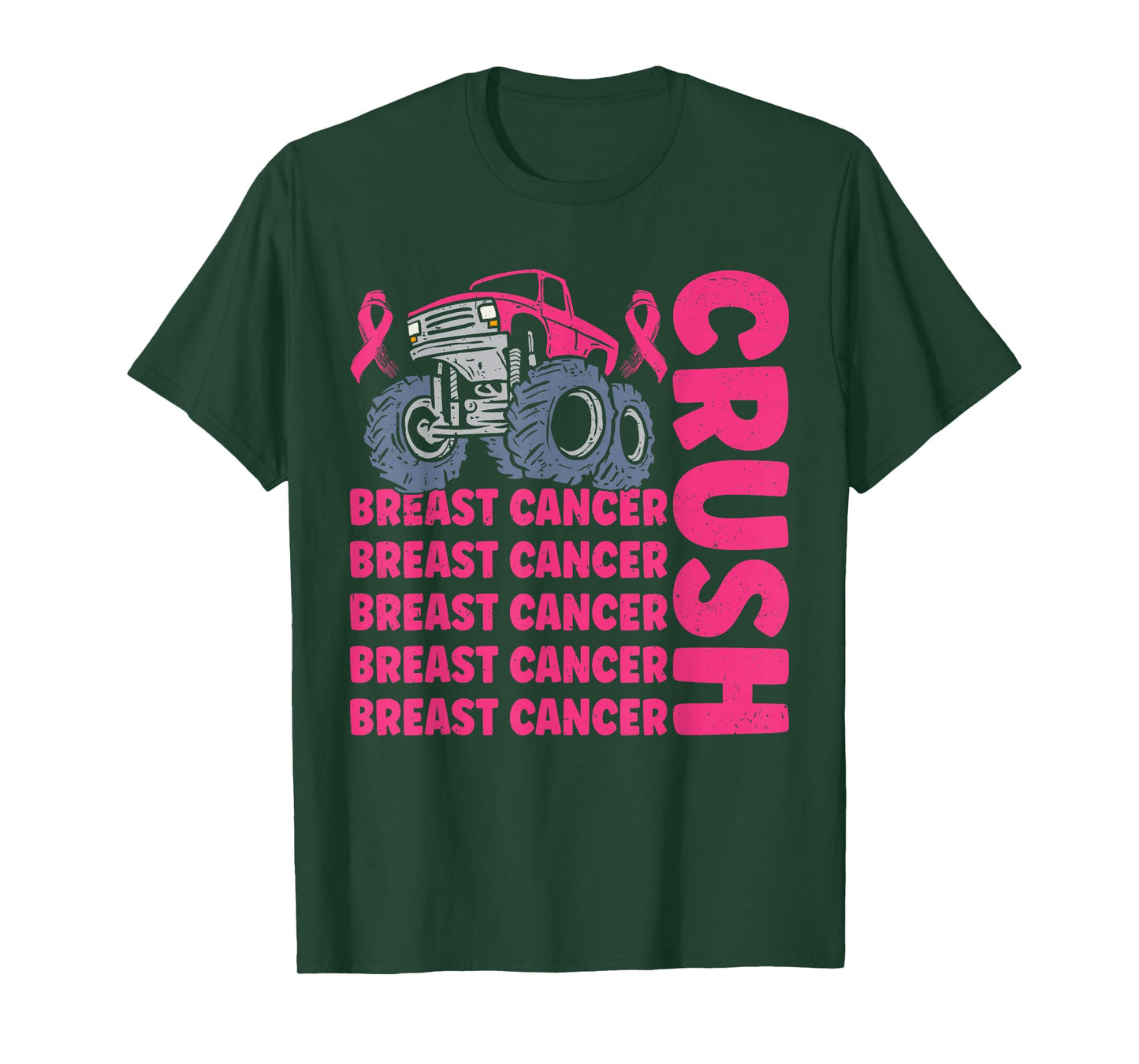 Crush Breast Cancer Awareness Truck pink Women Men Boys T-Shirt