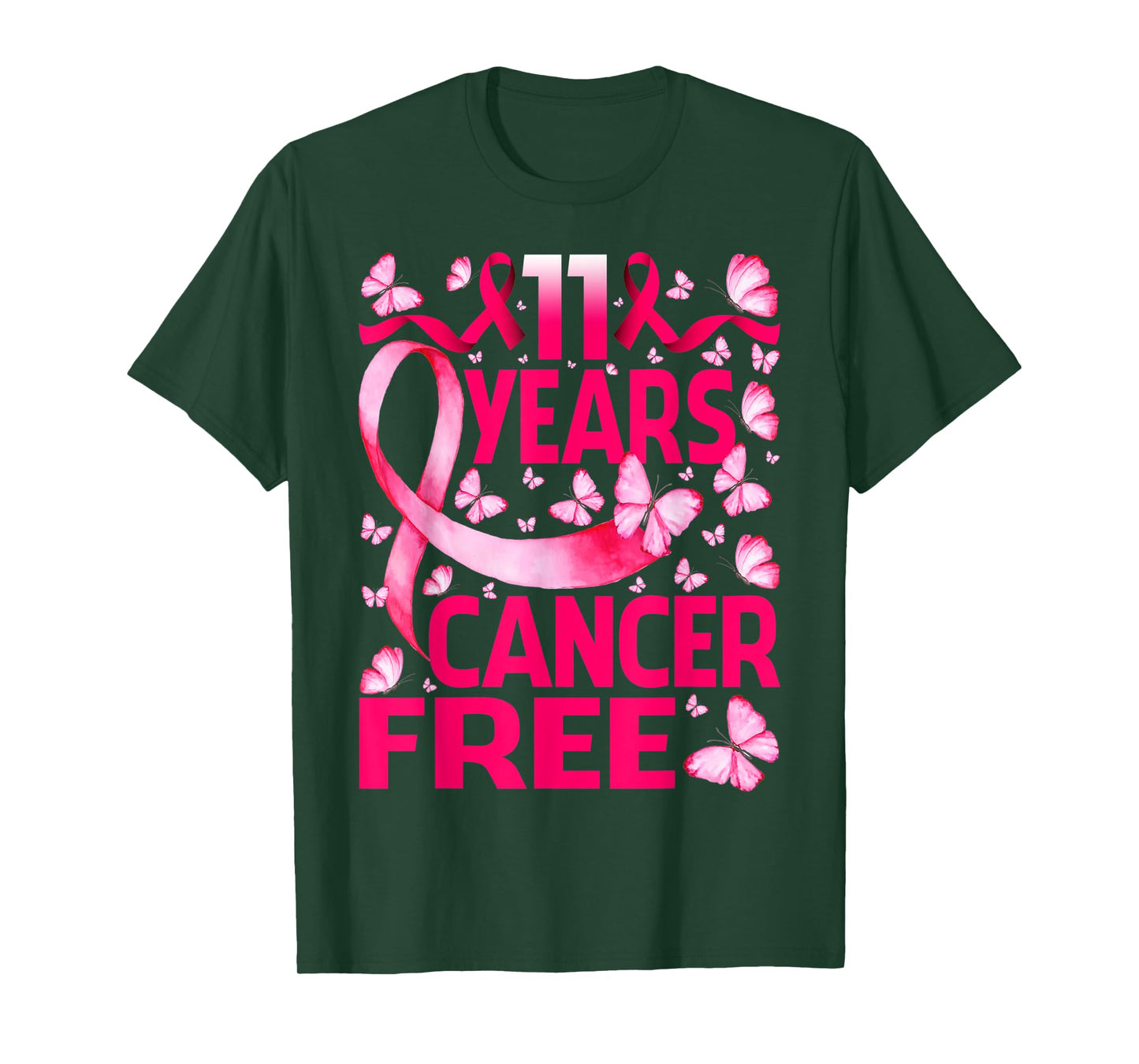 11 Years Breast Cancer Free Survivor Butterfly T-Shirt