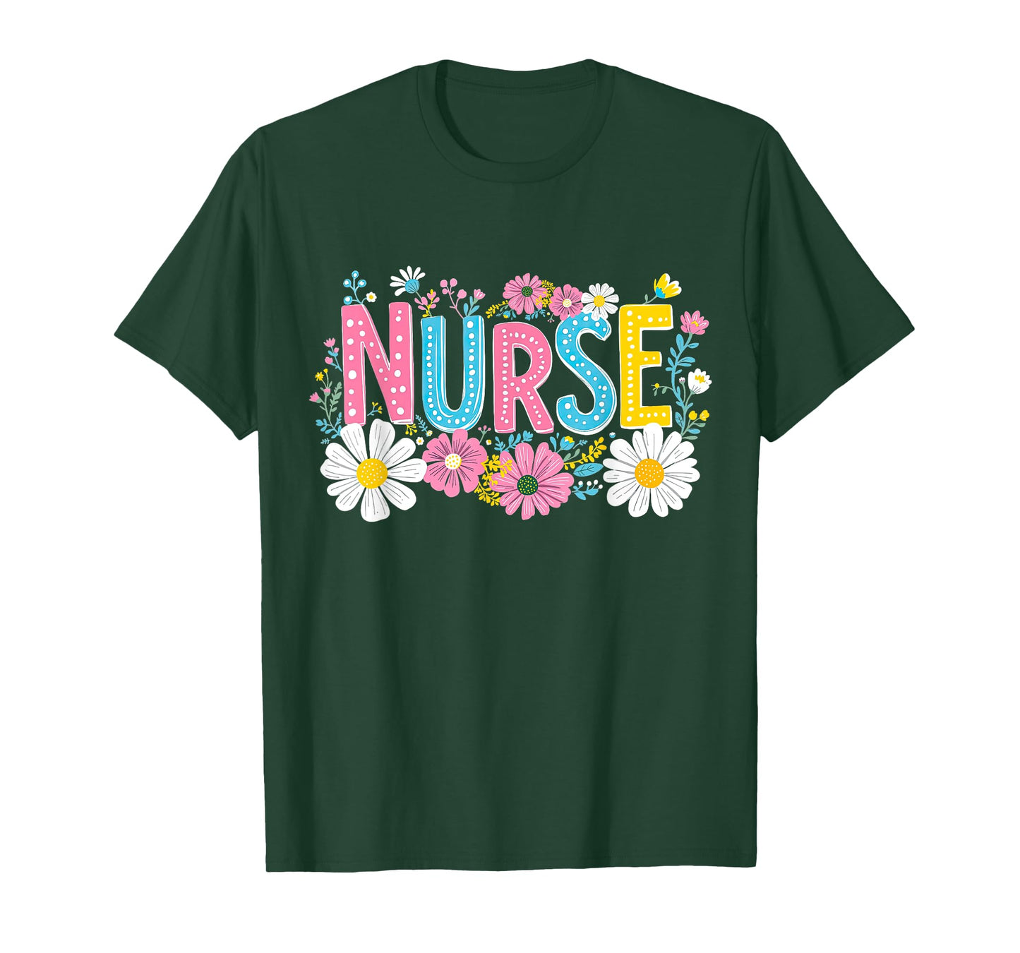Floral RN Nurse Life Nursing School Registered Nurse Squad T-Shirt
