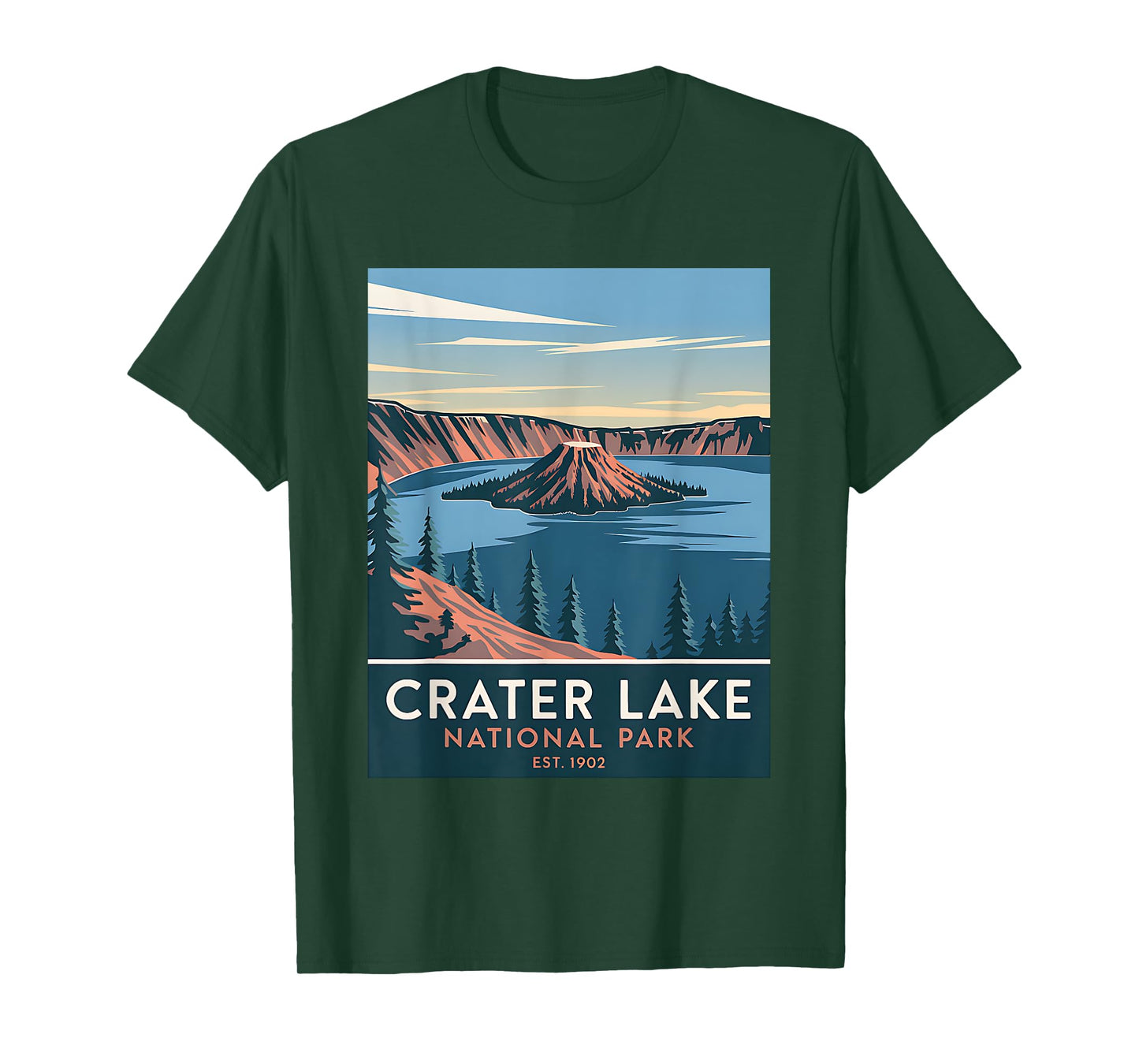 Crater Lake National Park Vintage Camping Hiking Men Women T-Shirt