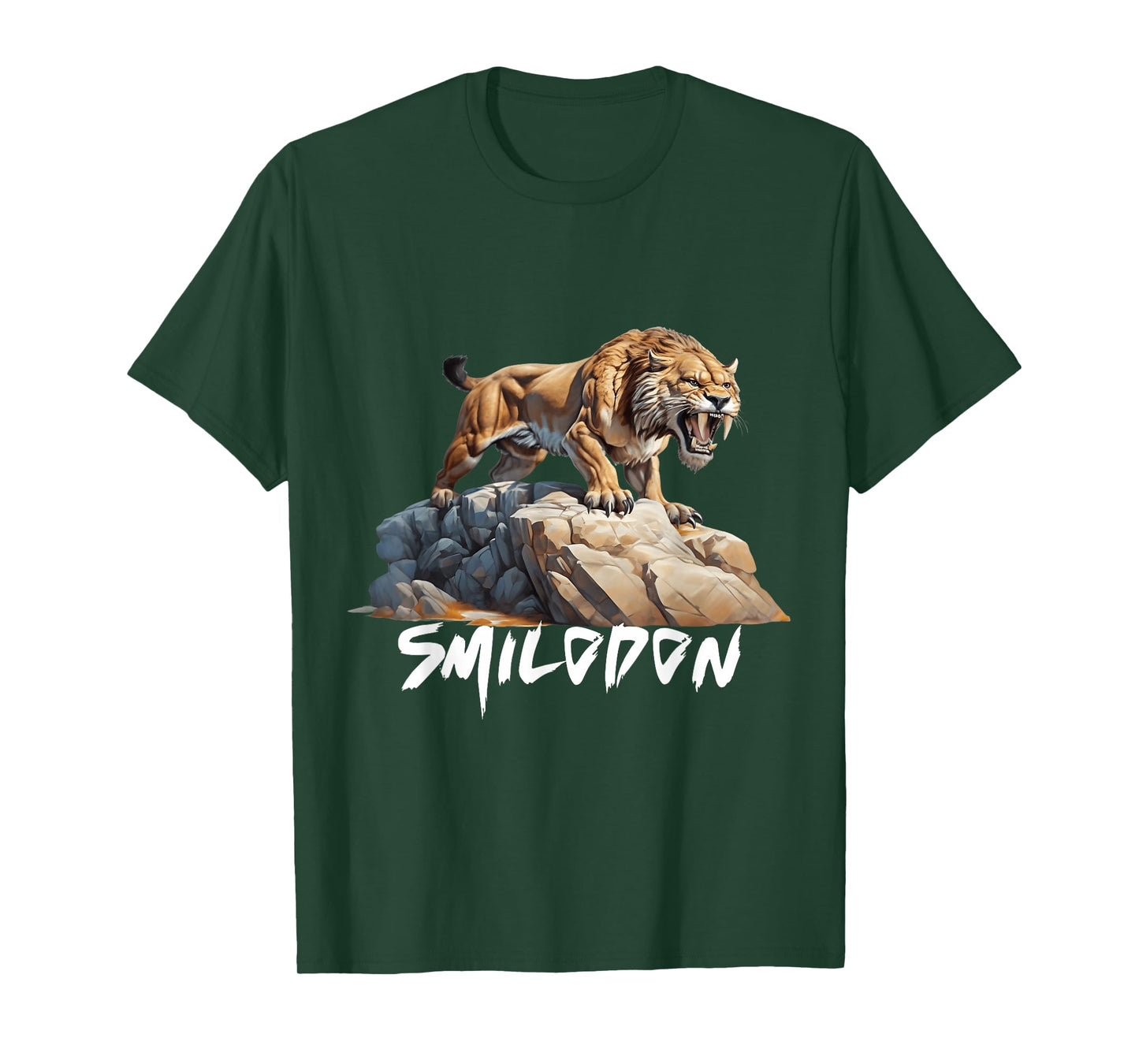 Smilodon Saber-Toothed Cat SaberTooth Tiger Design T-Shirt