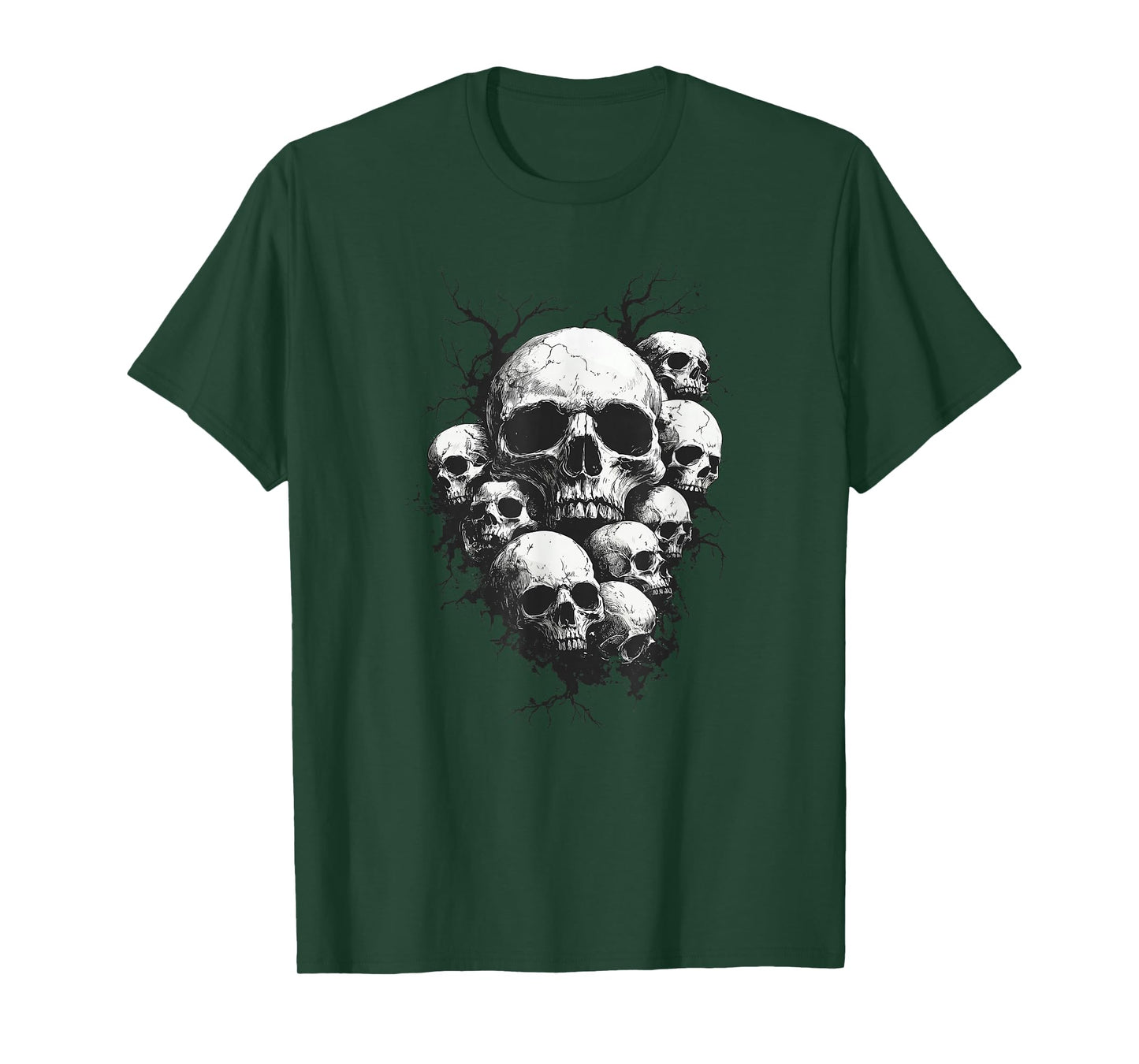 Modern Exploded Skull, Hard Rock, Black and White Skull T-Shirt