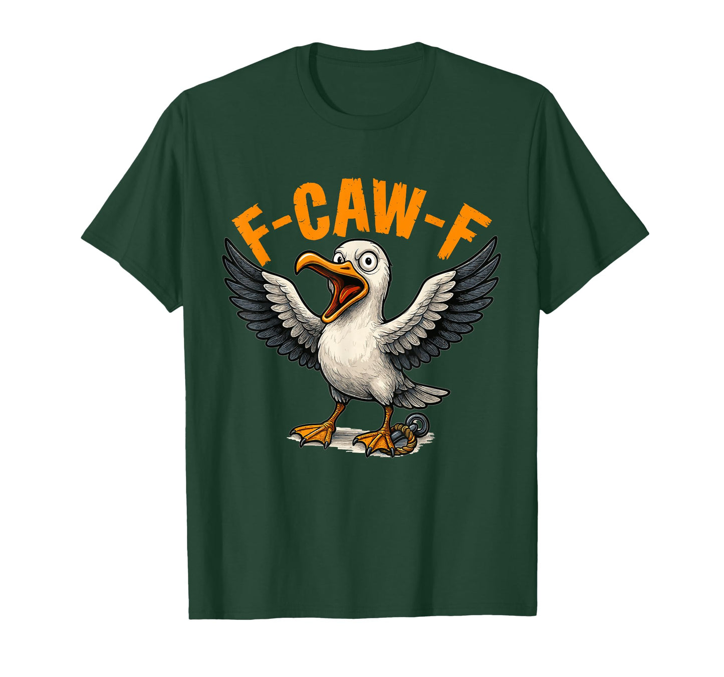 F-CAW-F Seagull – Funny Beach Bird Cartoon, Salty Squawk T-Shirt