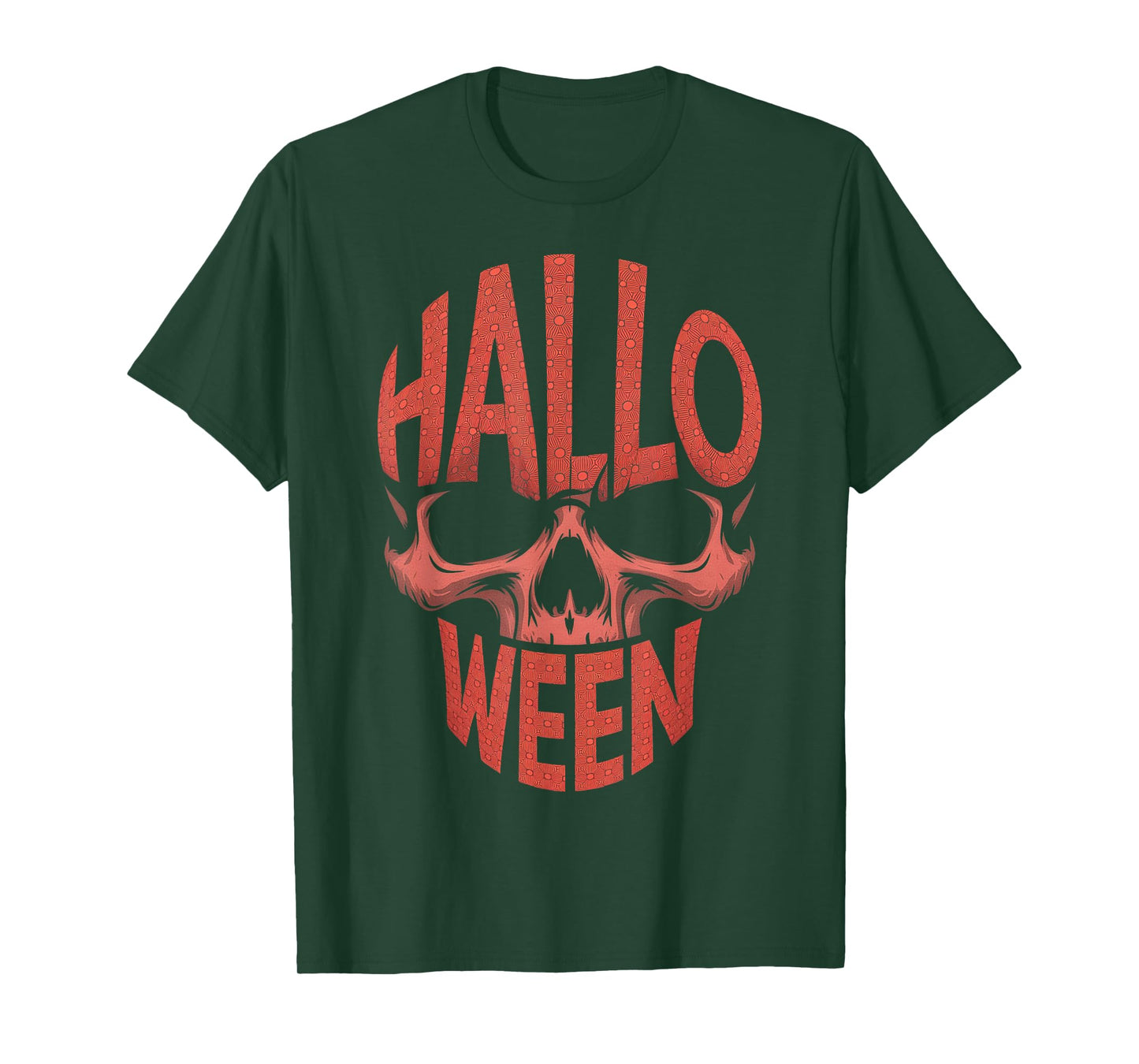 Halloween Skull Typography Graphic Creepy Spooky T-Shirt