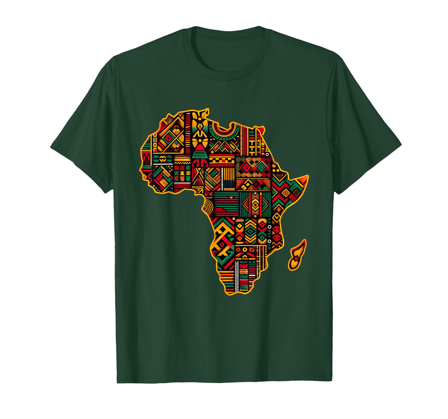 Cool Colorful Africa Map Men Women Kente African Lover T-Shirt