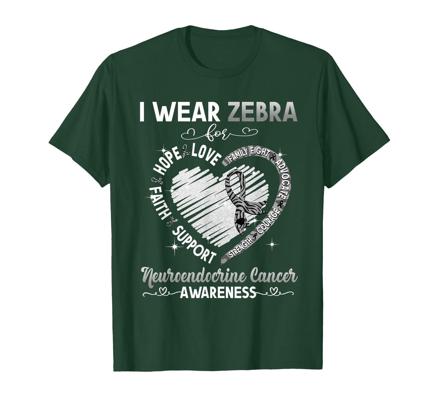 I Wear Zebra For Neuroendocrine Cancer Awareness Gifts T-Shirt